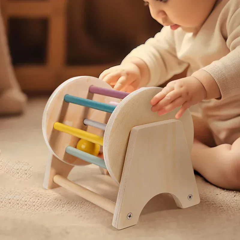 Montessori Wooden Spinning Drum - Image 2