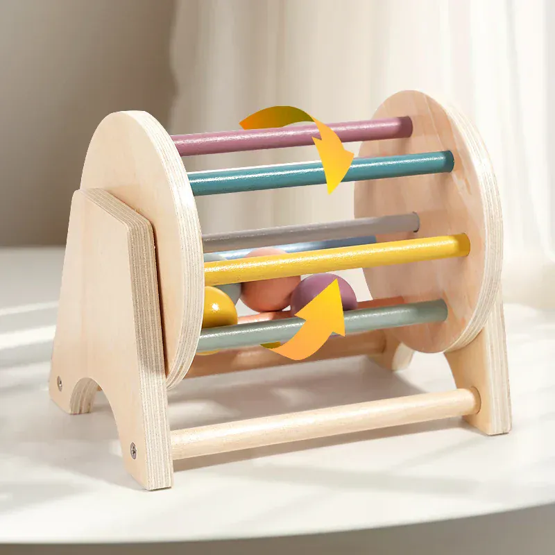 Montessori Wooden Spinning Drum - Image 5