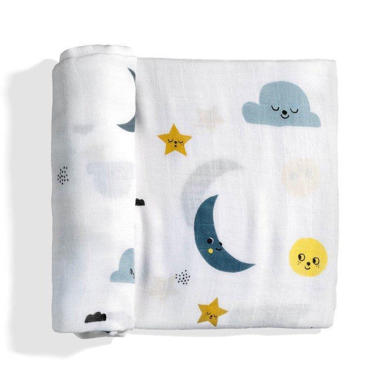 Bamboo Swaddle Blanket, Moon and Stars - Image 2