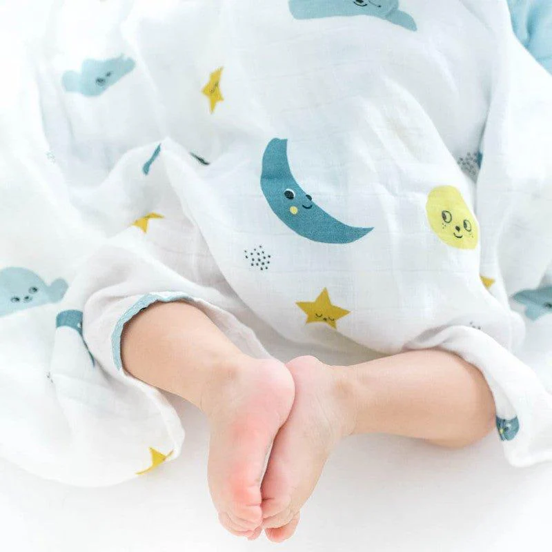 Bamboo Swaddle Blanket, Moon and Stars - Image 3