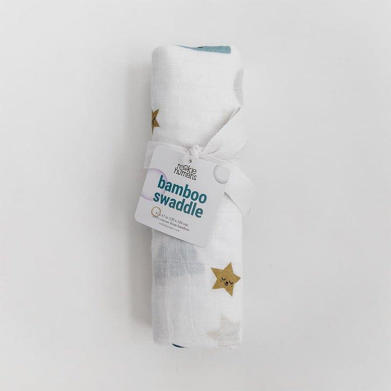 Bamboo Swaddle Blanket, Moon and Stars - Image 5
