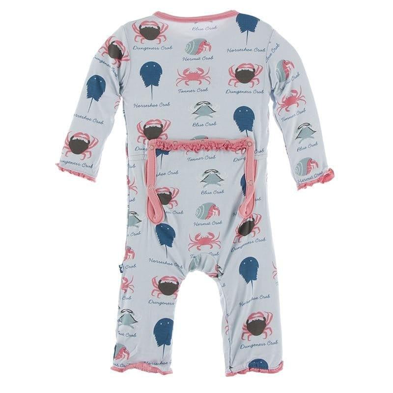 Bamboo Muffin Ruffle Coverall with Zipper - Dew Crab Types - Image 2