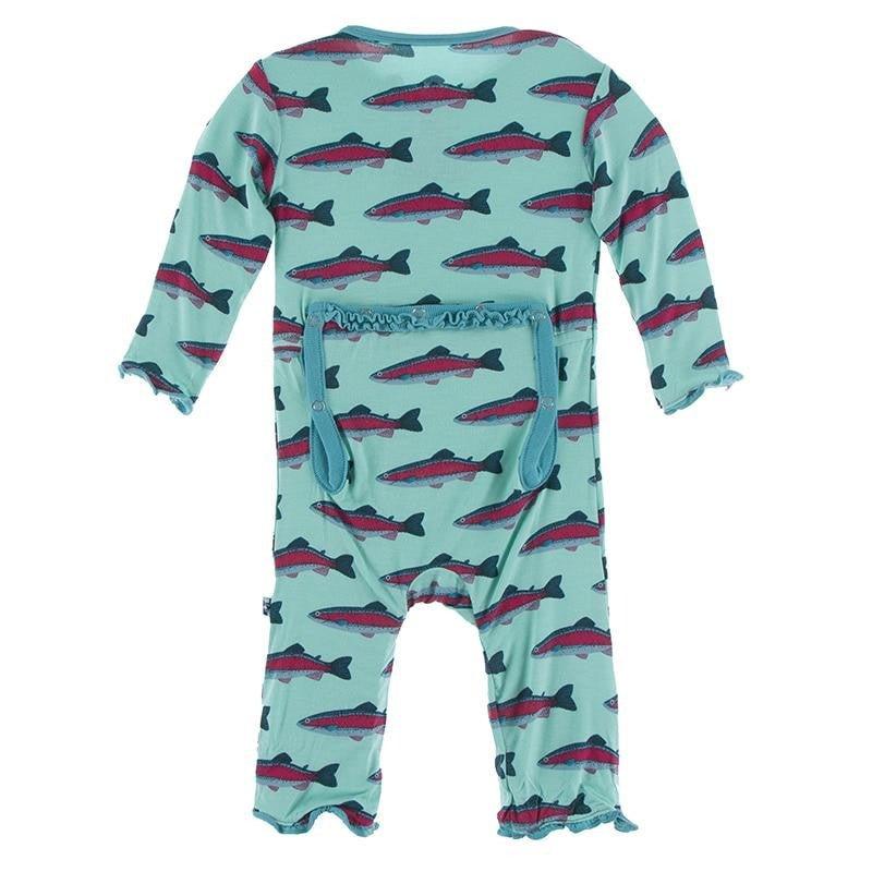 Bamboo Muffin Ruffle Coverall with Zipper - Glass Rainbow Trout - Image 2