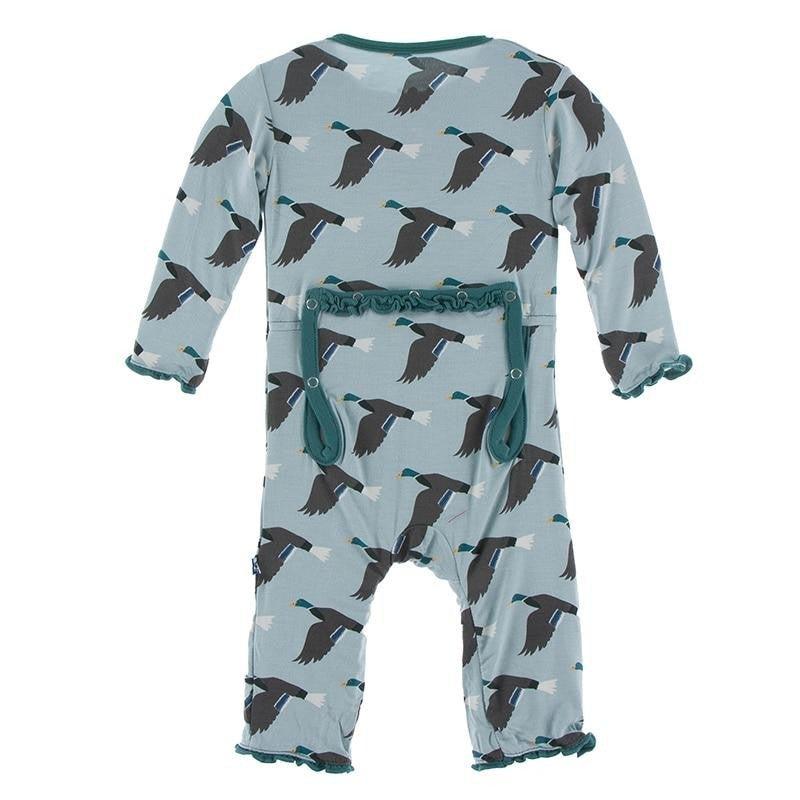 Bamboo Muffin Ruffle Coverall with Zipper - Jade Mallard Duck - Image 2
