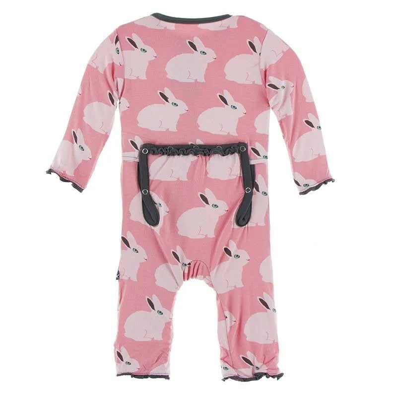 Bamboo Muffin Ruffle Coverall with Zipper - Strawberry Forest Rabbit - Image 2