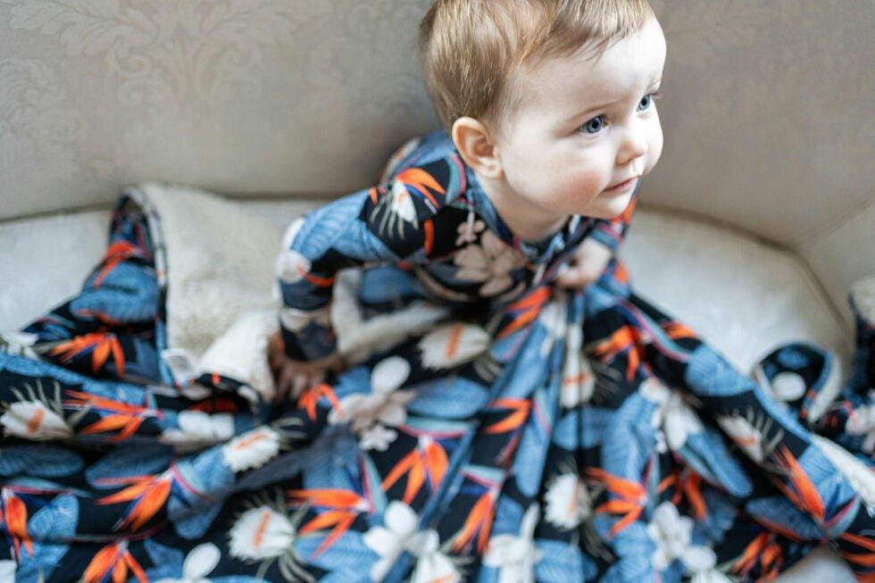 Bamboo Footie Pajamas with Zipper - Cool Tropics - Image 2