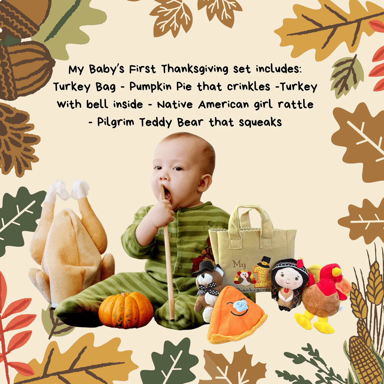 My Baby's First Thanksgiving Holiday Fill and Spill Toy Playset with 4 ct SensoryToys - Image 8