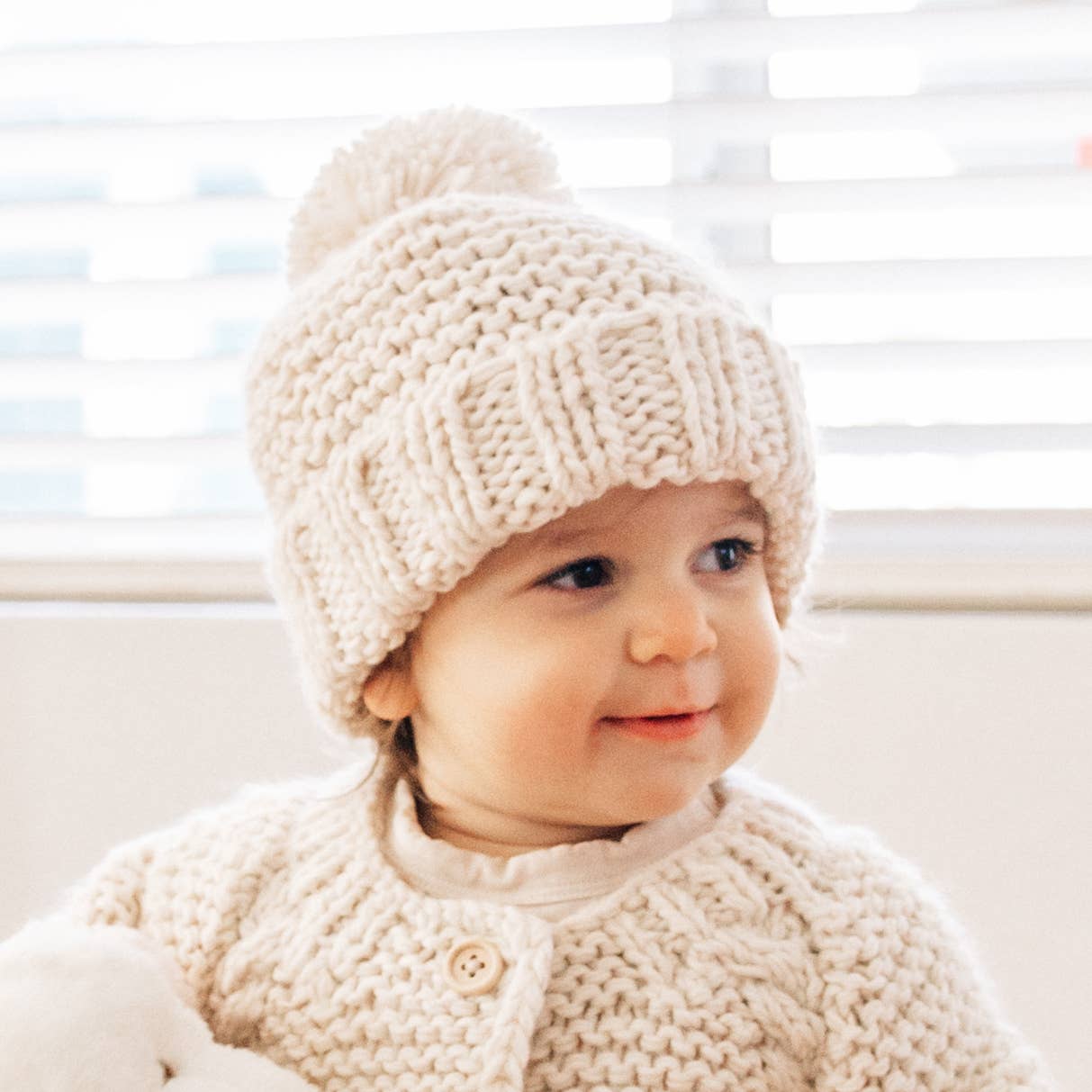 Natural Garter Stitch Beanie - Image 3