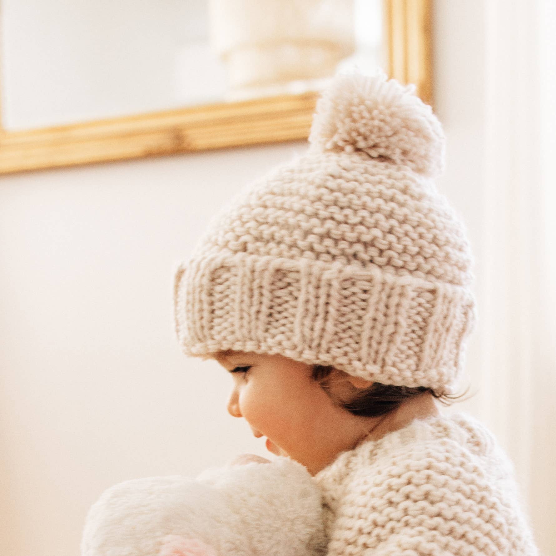 Natural Garter Stitch Beanie - Image 4
