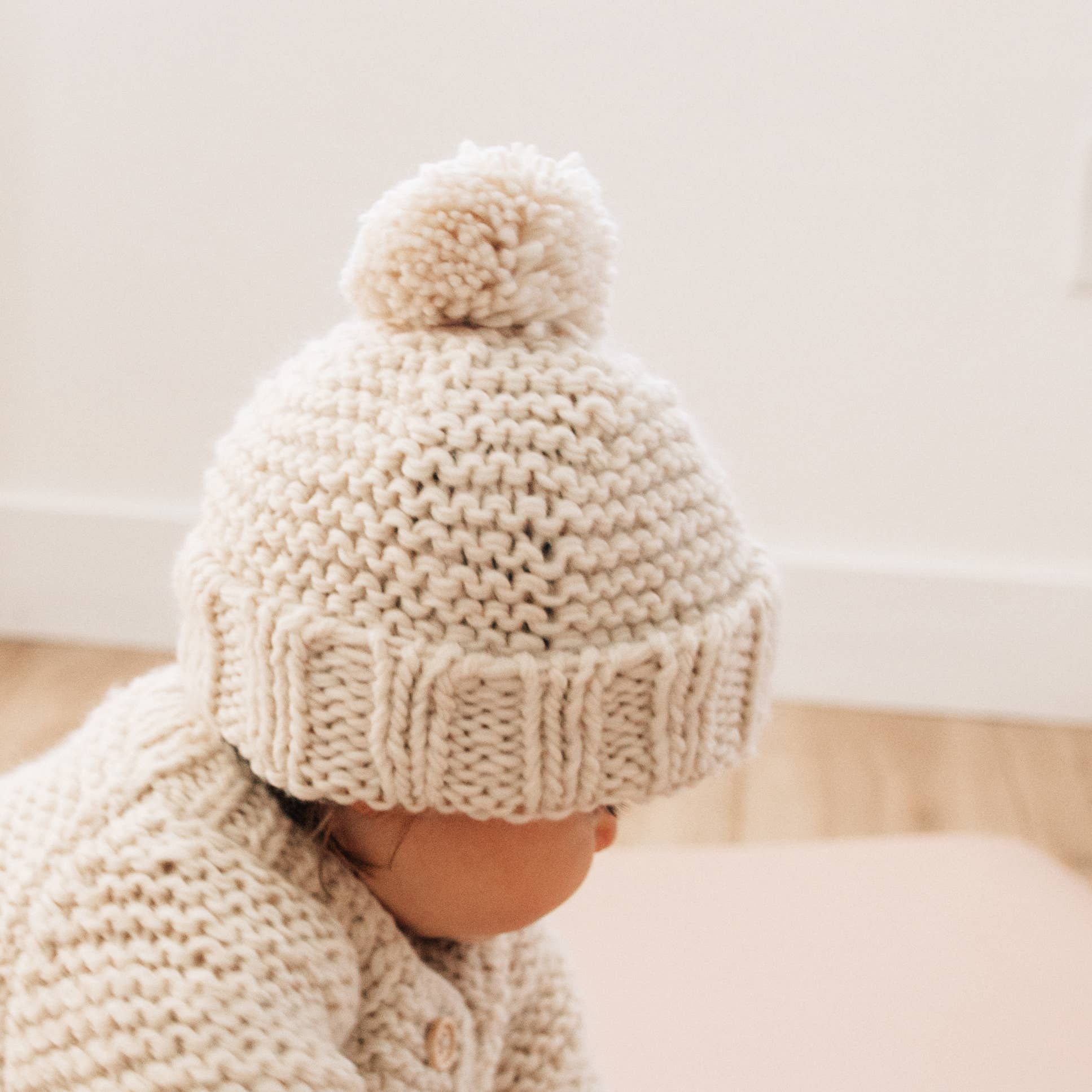 Natural Garter Stitch Beanie - Image 5