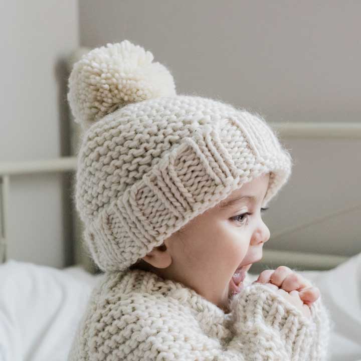 Natural Garter Stitch Beanie - Image 6