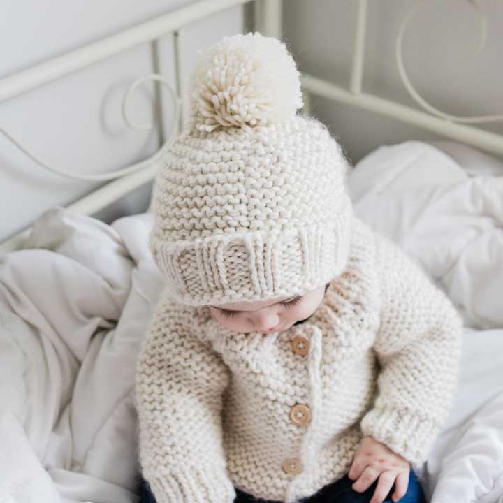 Natural Garter Stitch Beanie - Image 7