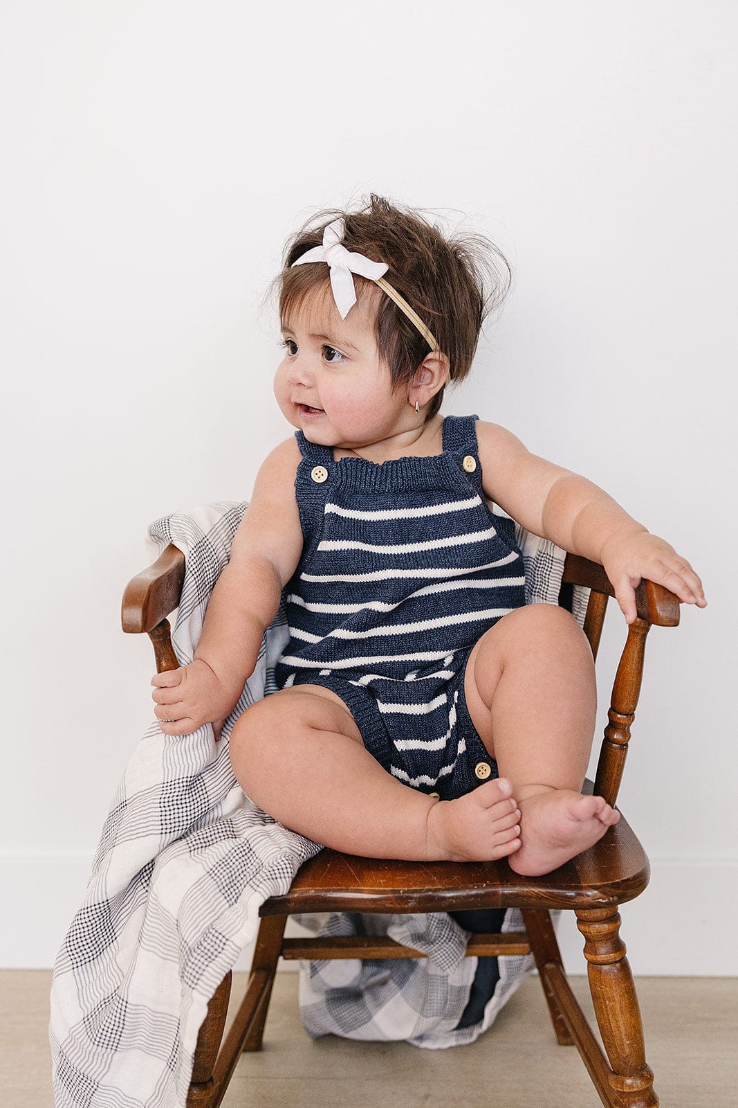 Nautical Stripe Knit Bubble Romper - Image 4