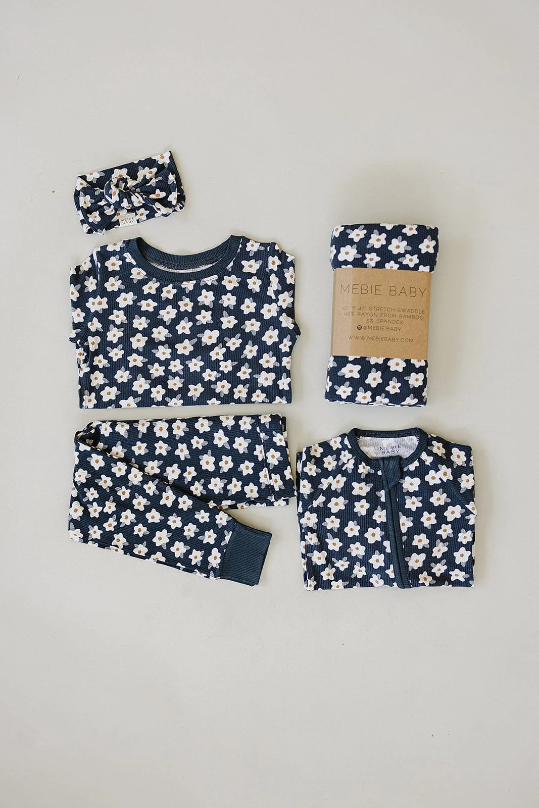 Navy Daisy Ribbed Bamboo Cozy Set - Image 7