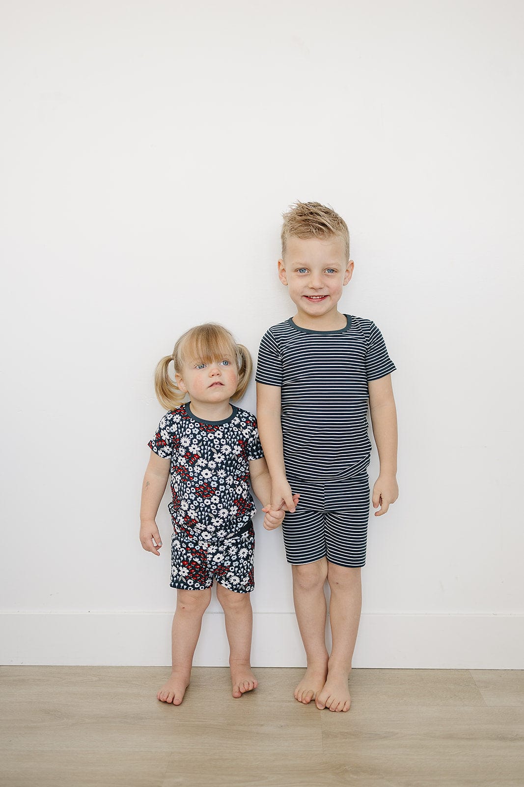 Navy Stripes Ribbed Bamboo Cozy Short Set - Image 5