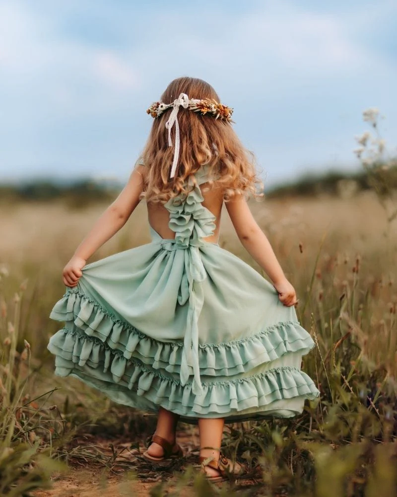 Nellie Ruffle Maxi Dress - Sage - Image 3