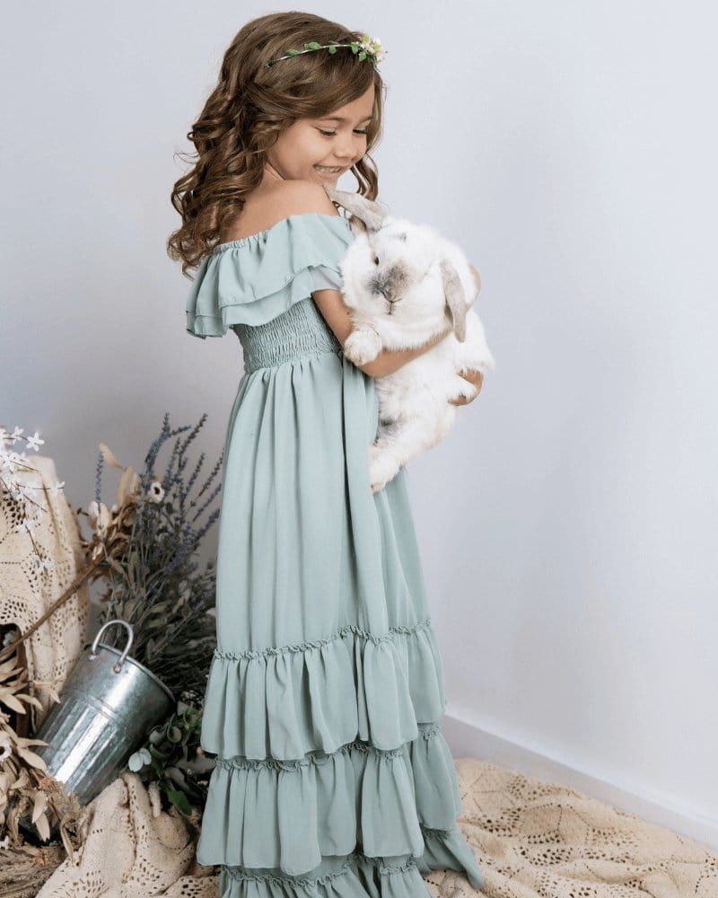 Nellie Ruffle Maxi Dress - Sage - Image 6