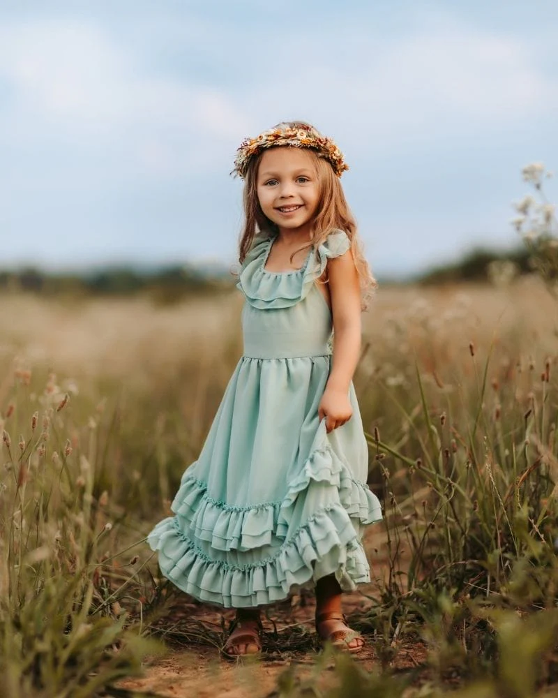 Nellie Ruffle Maxi Dress - Sage - Image 9