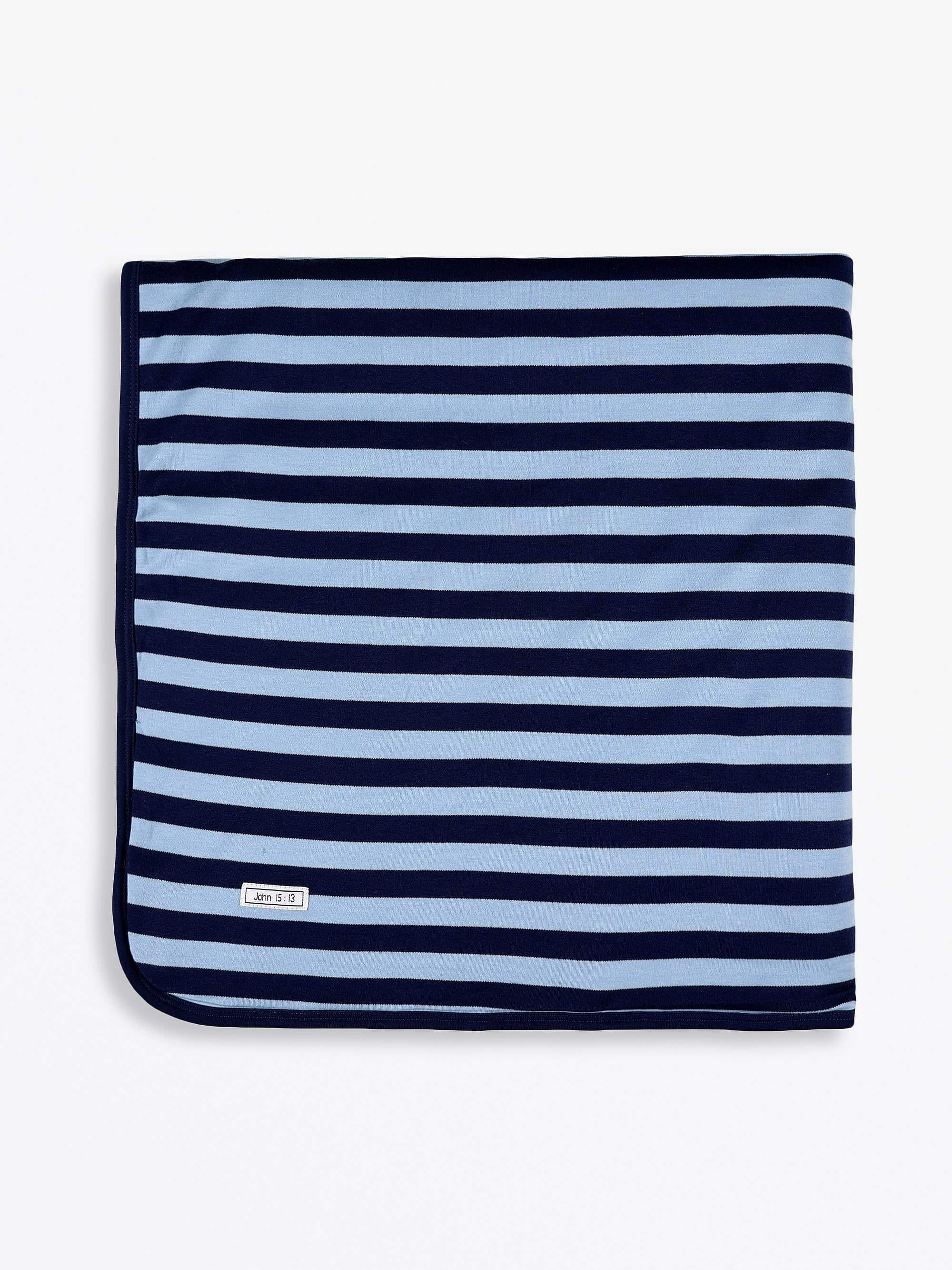 No Greater Love Blue Cotton Blanket - Image 2