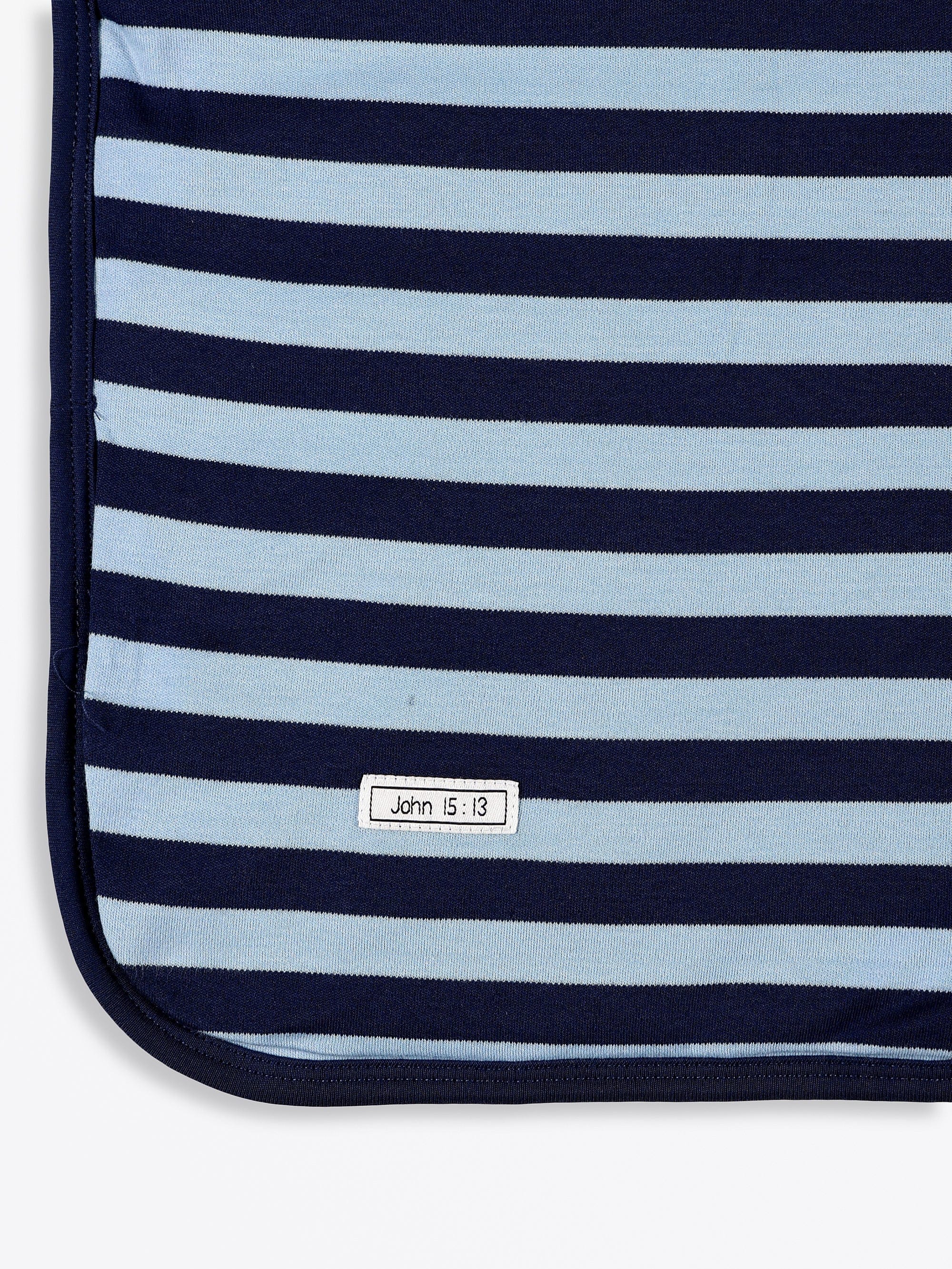 No Greater Love Blue Cotton Blanket - Image 3