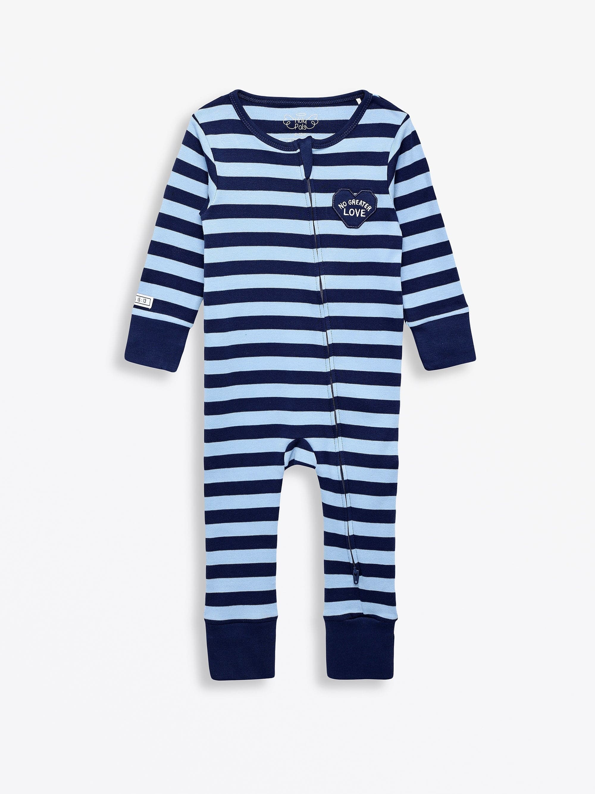 No Greater Love Blue Cotton Footless Onesie - Image 2