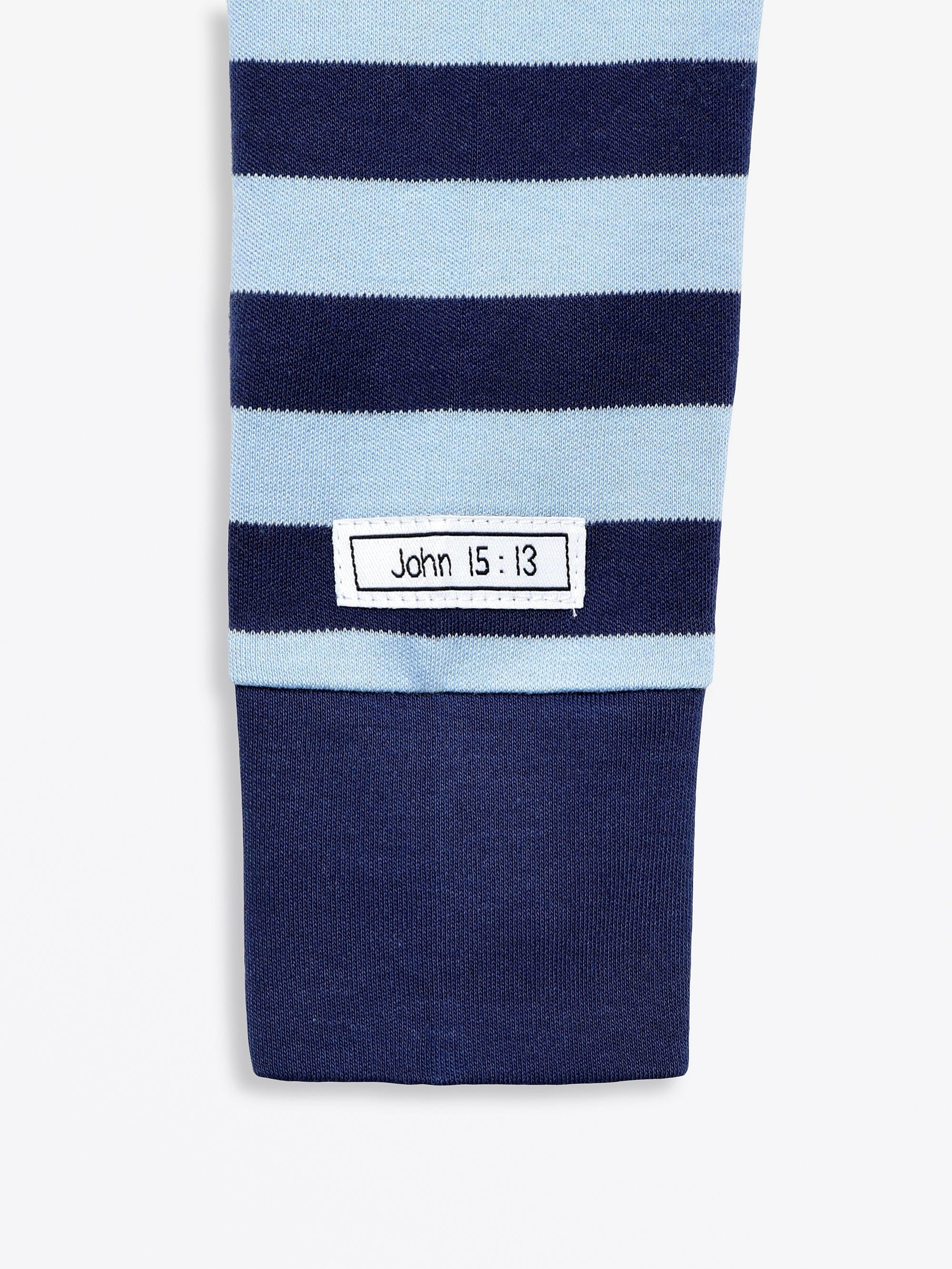 No Greater Love Blue Cotton Footless Onesie - Image 3