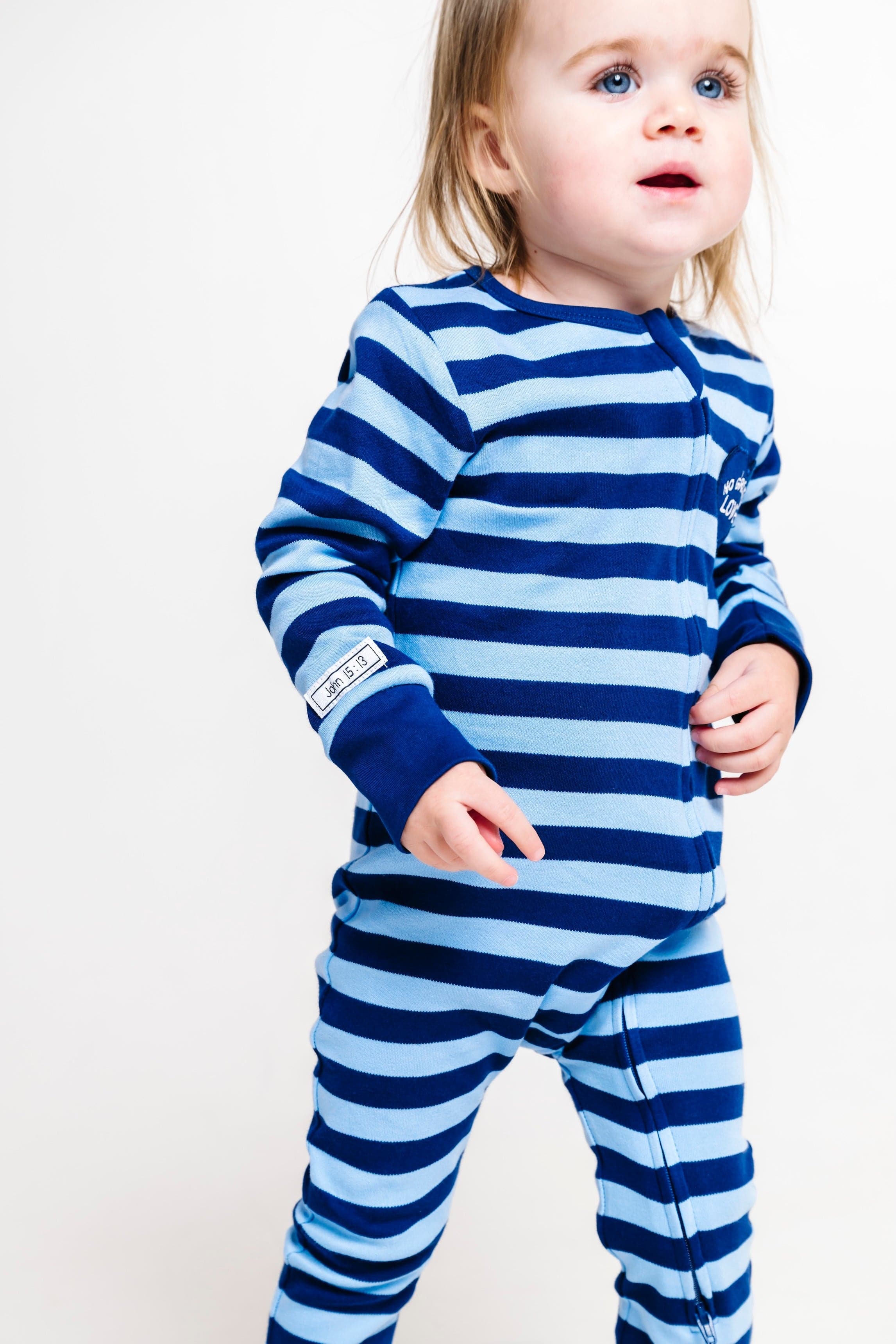 No Greater Love Blue Cotton Footless Onesie - Image 5