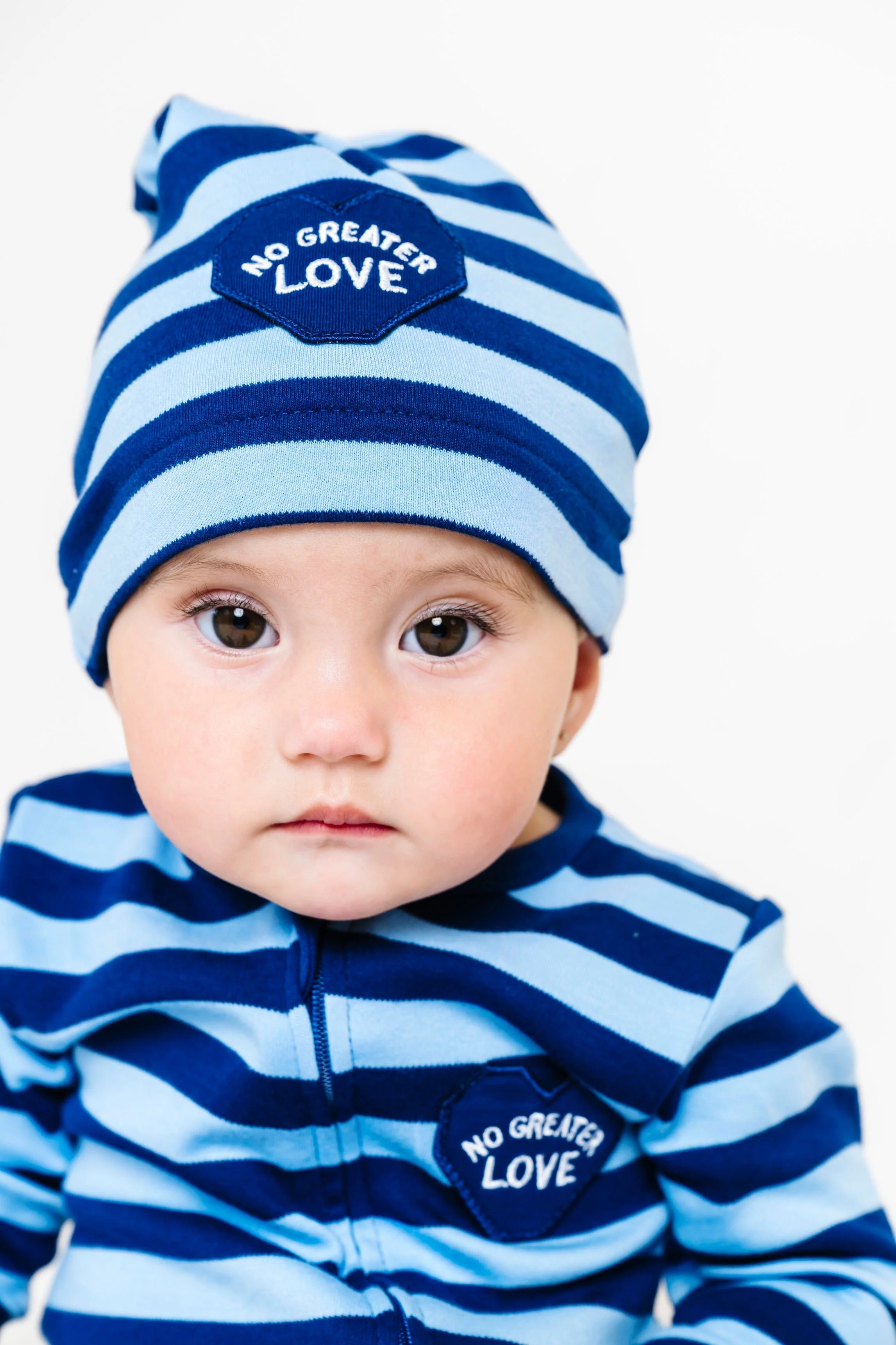 No Greater Love Blue Cotton Knotted Hat - Image 2