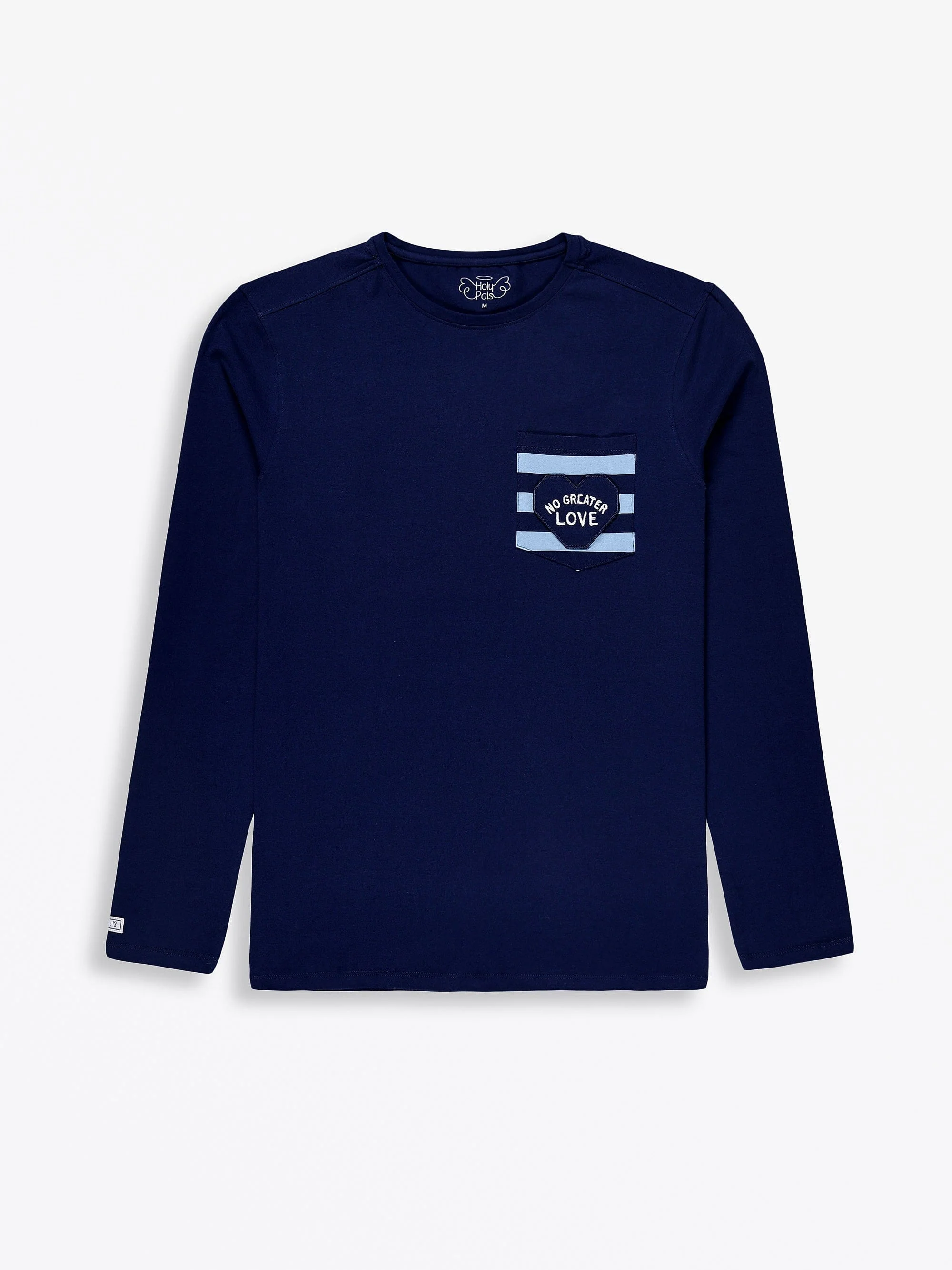 No Greater Love Blue Cotton Mens PJ Set - Image 4