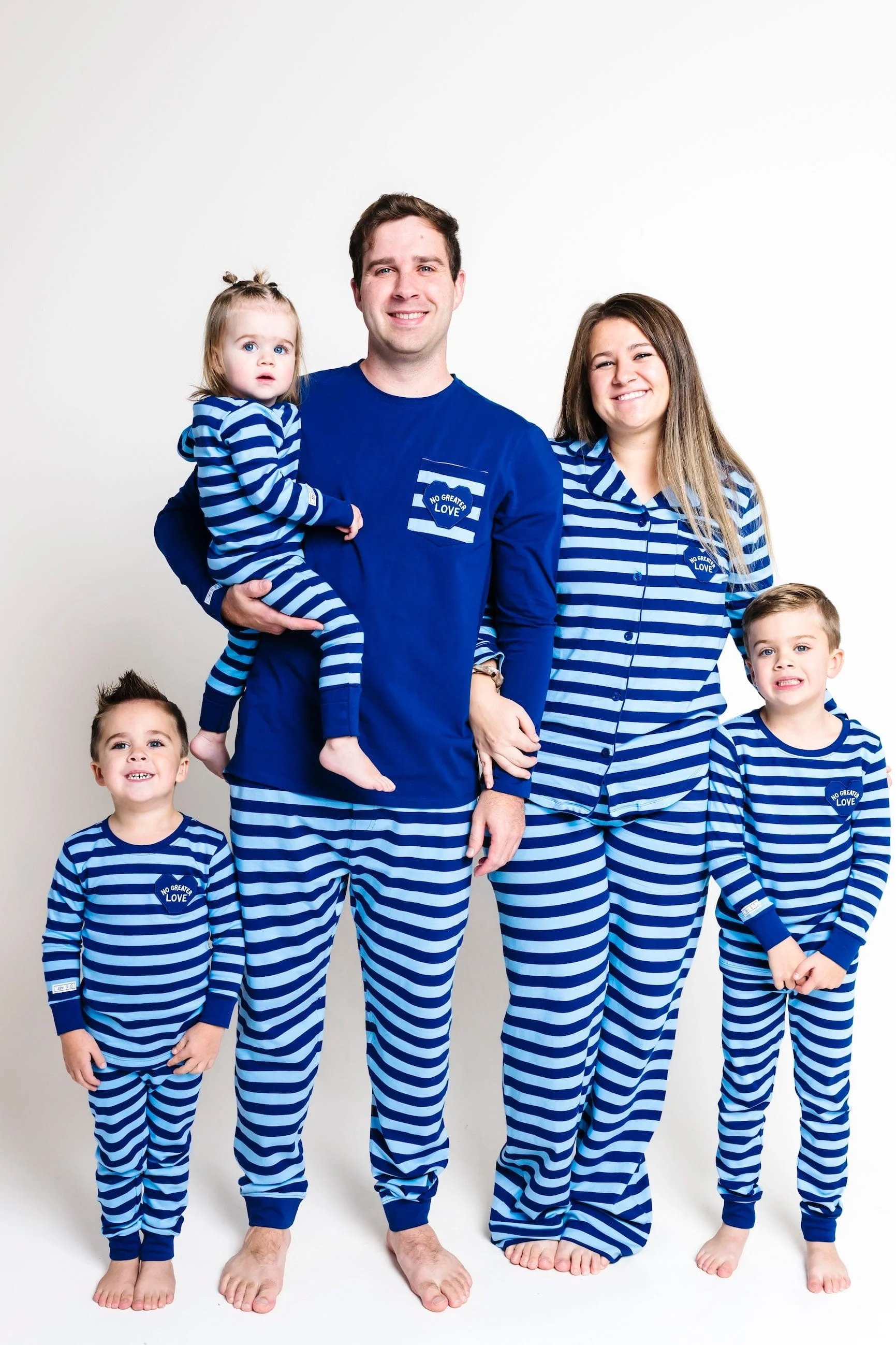 No Greater Love Blue Cotton Mens PJ Set - Image 7