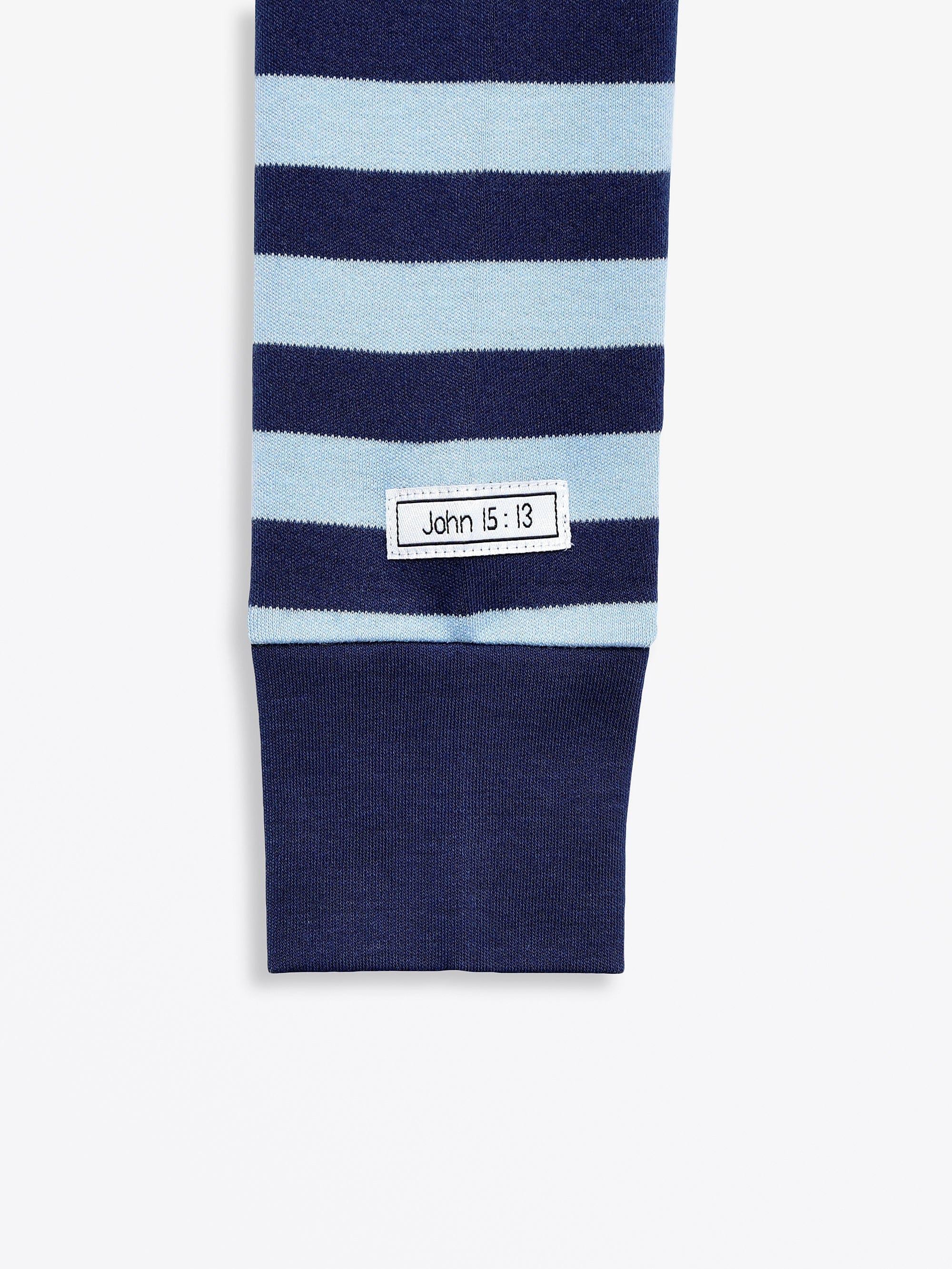 No Greater Love Blue Cotton PJ Long Sleeve Set - Image 6