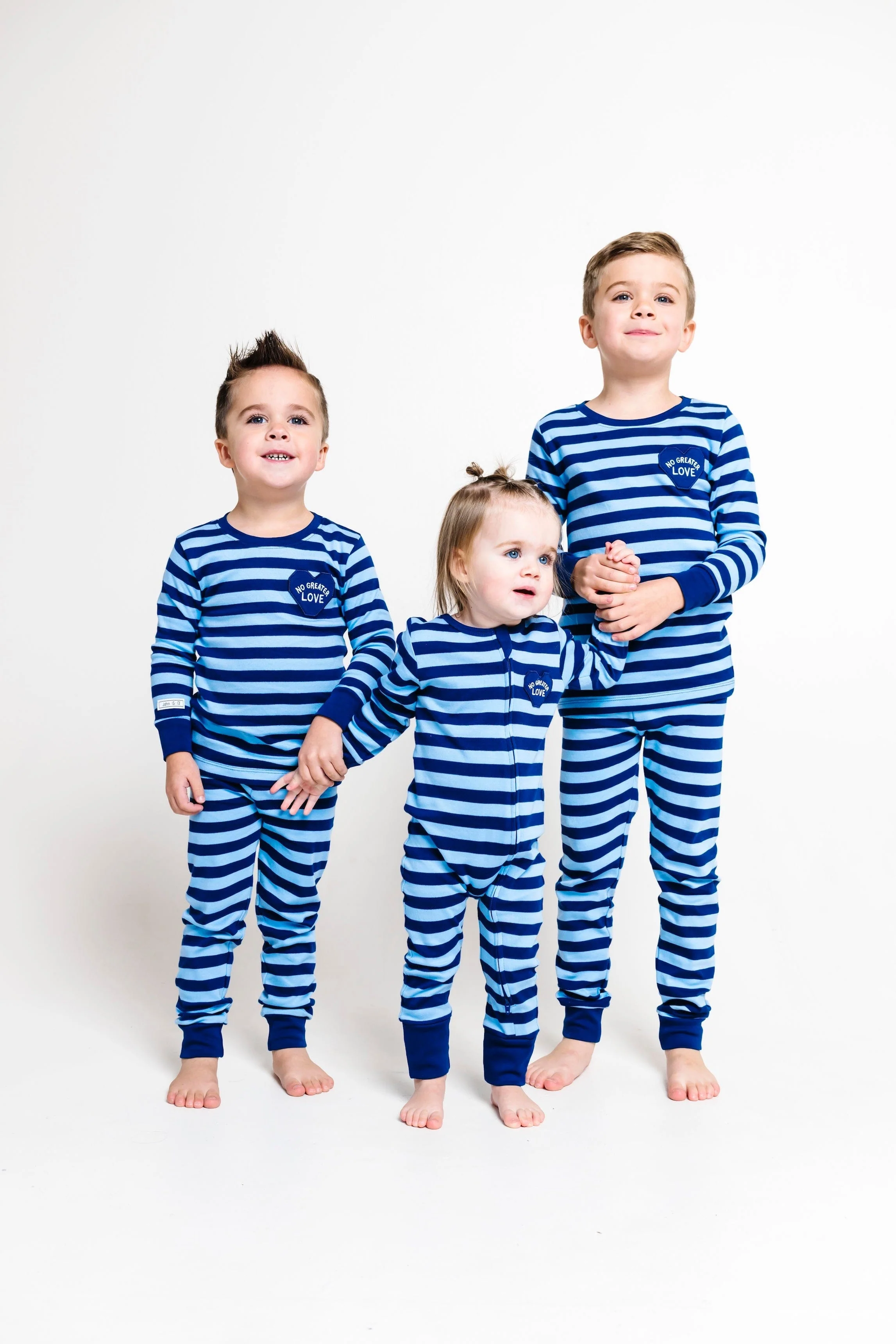 No Greater Love Blue Cotton PJ Long Sleeve Set - Image 7