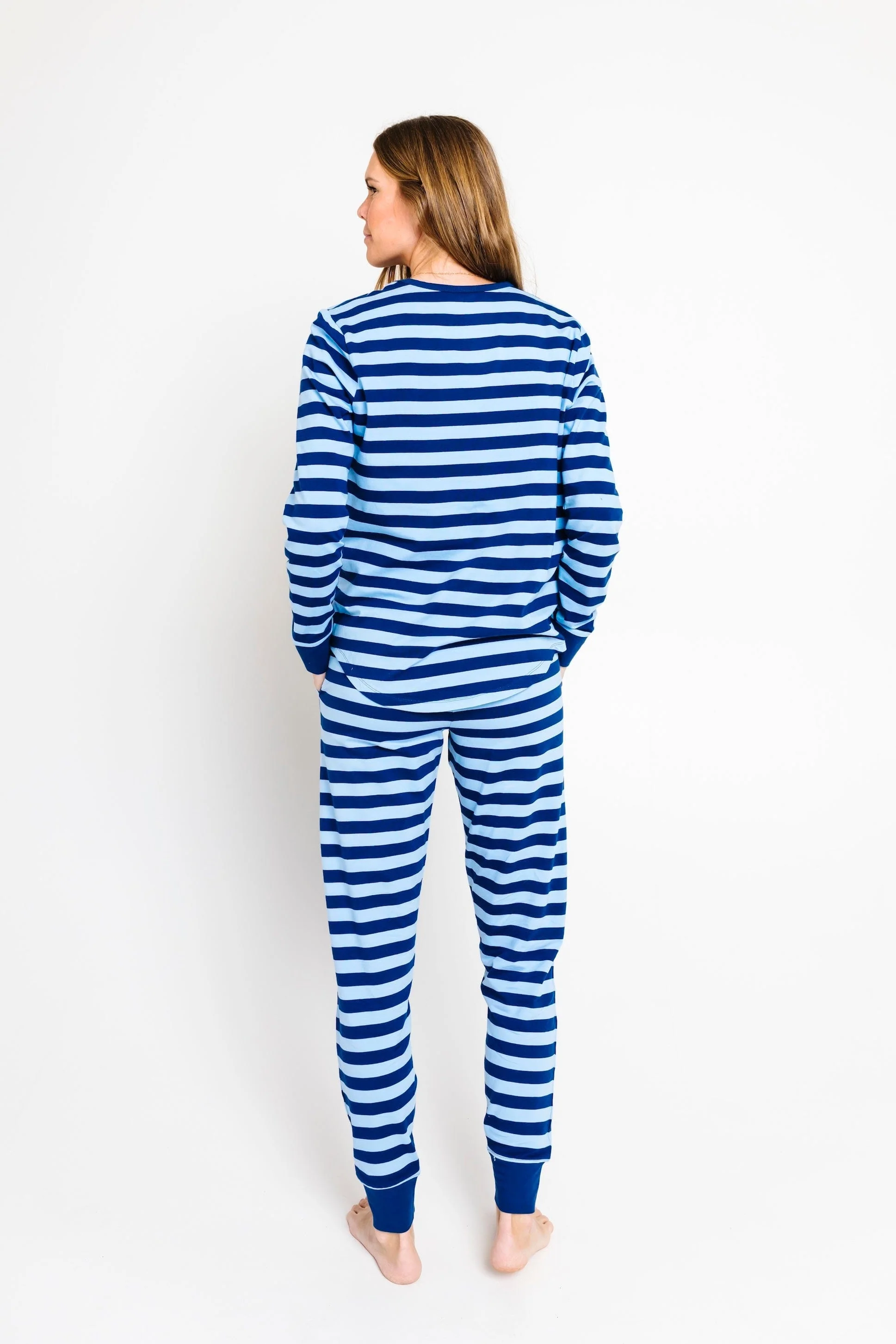 No Greater Love Blue Cotton Womens PJ Jogger Set - Image 5