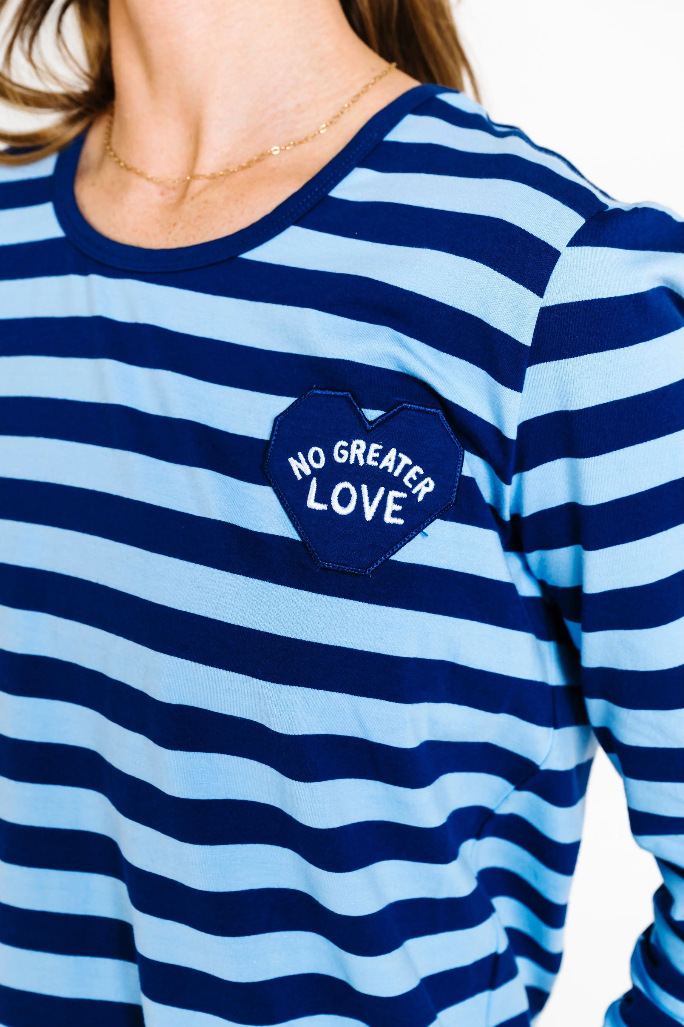 No Greater Love Blue Cotton Womens PJ Jogger Set - Image 7