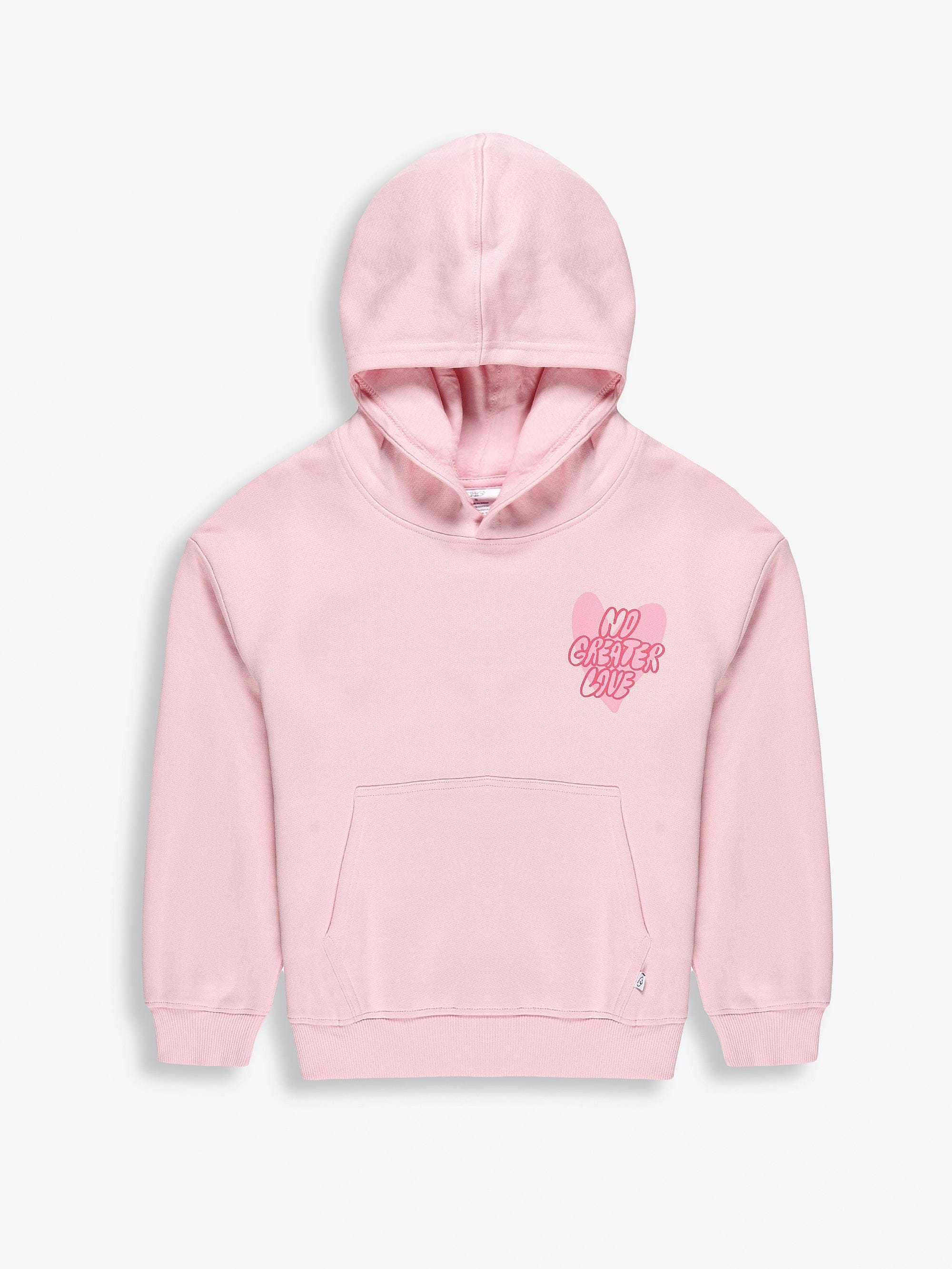 No Greater Love Pink Cotton Fleece Hoodie - Image 2