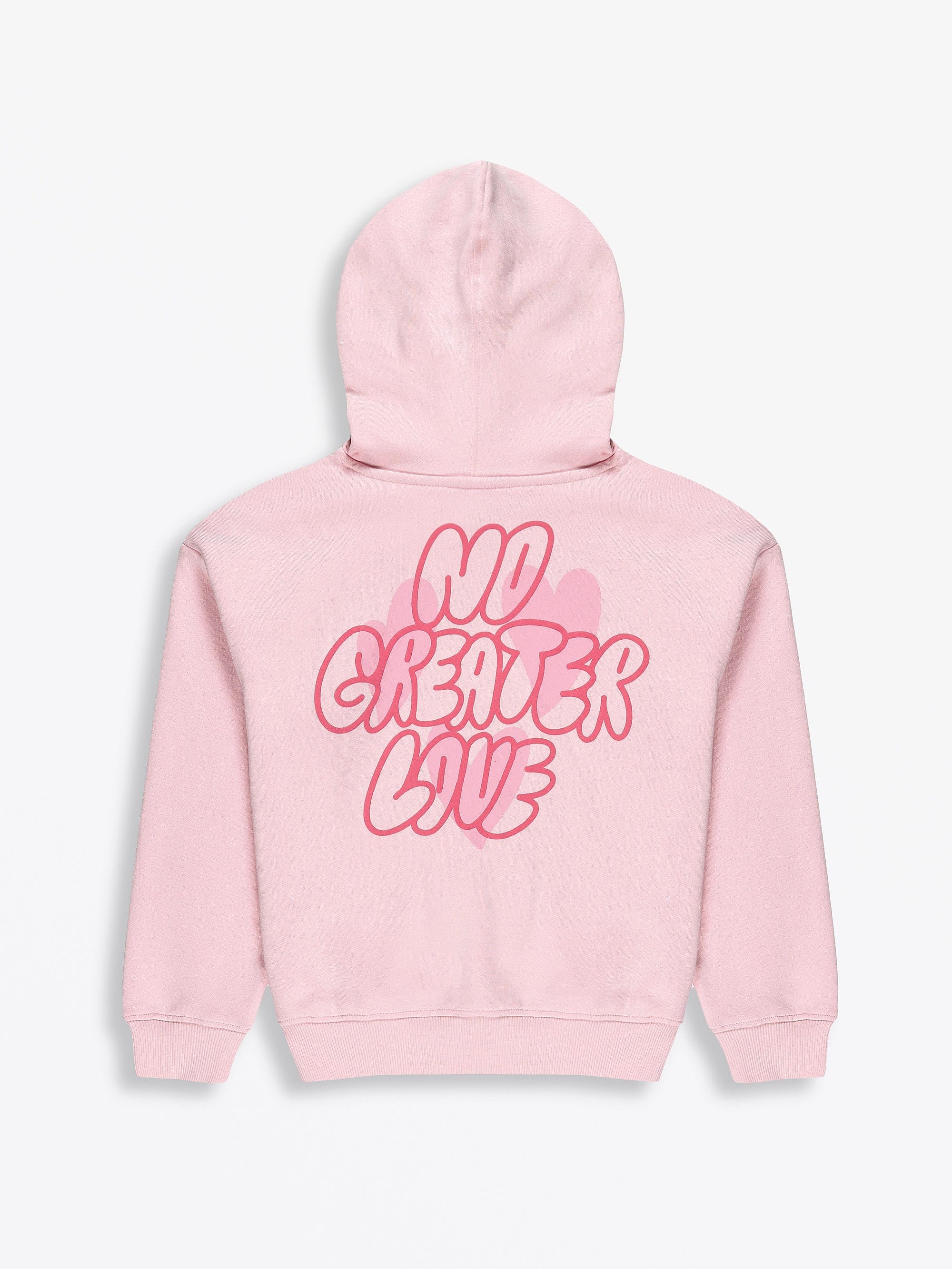 No Greater Love Pink Cotton Fleece Hoodie - Image 4