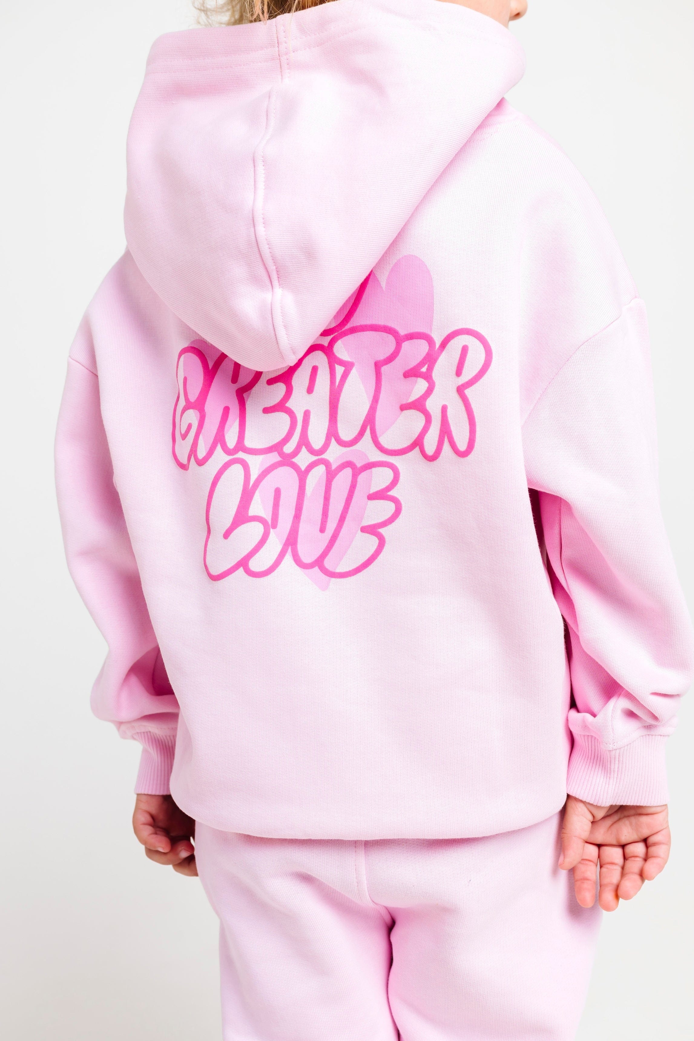 No Greater Love Pink Cotton Fleece Hoodie - Image 5