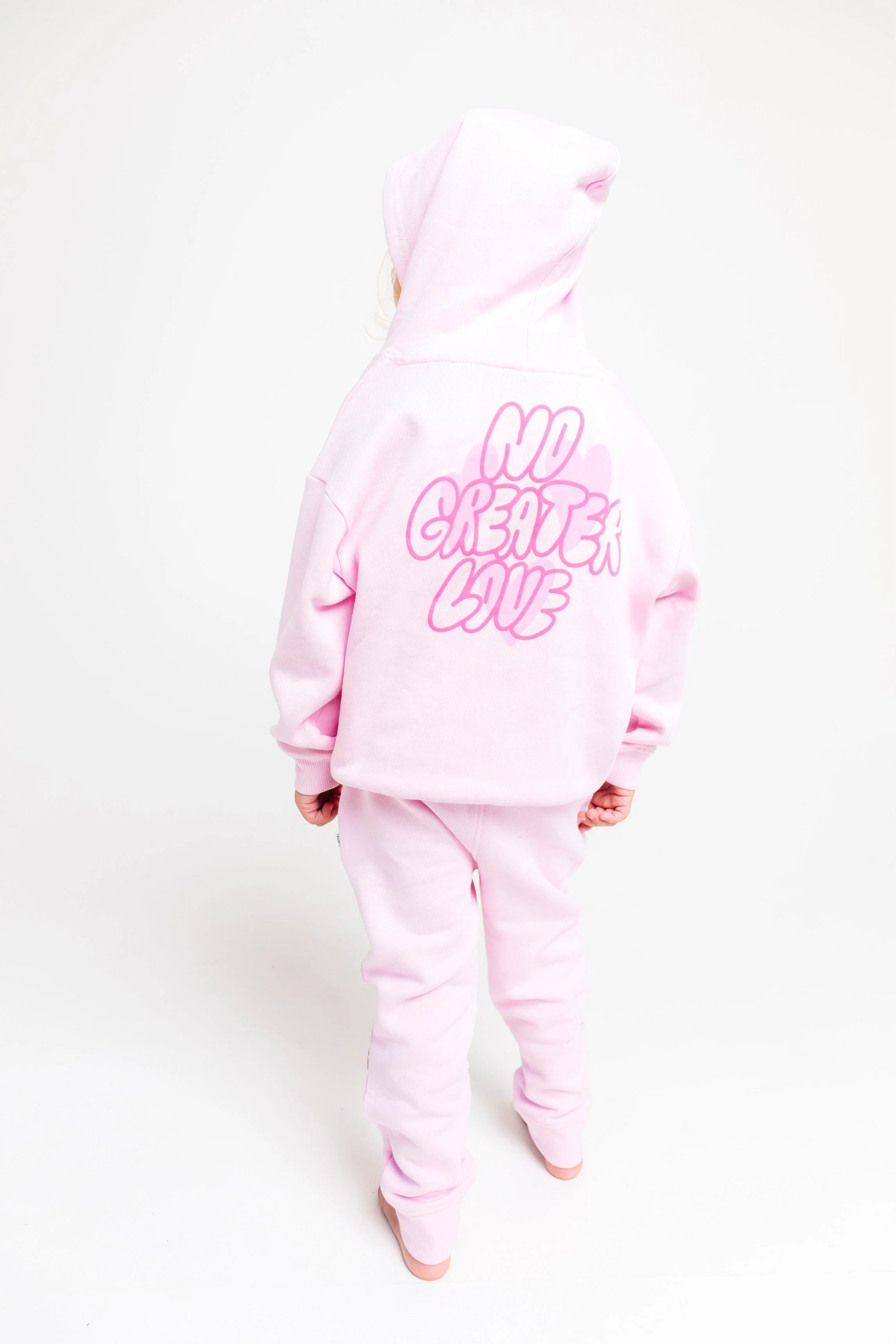 No Greater Love Pink Cotton Fleece Hoodie - Image 7