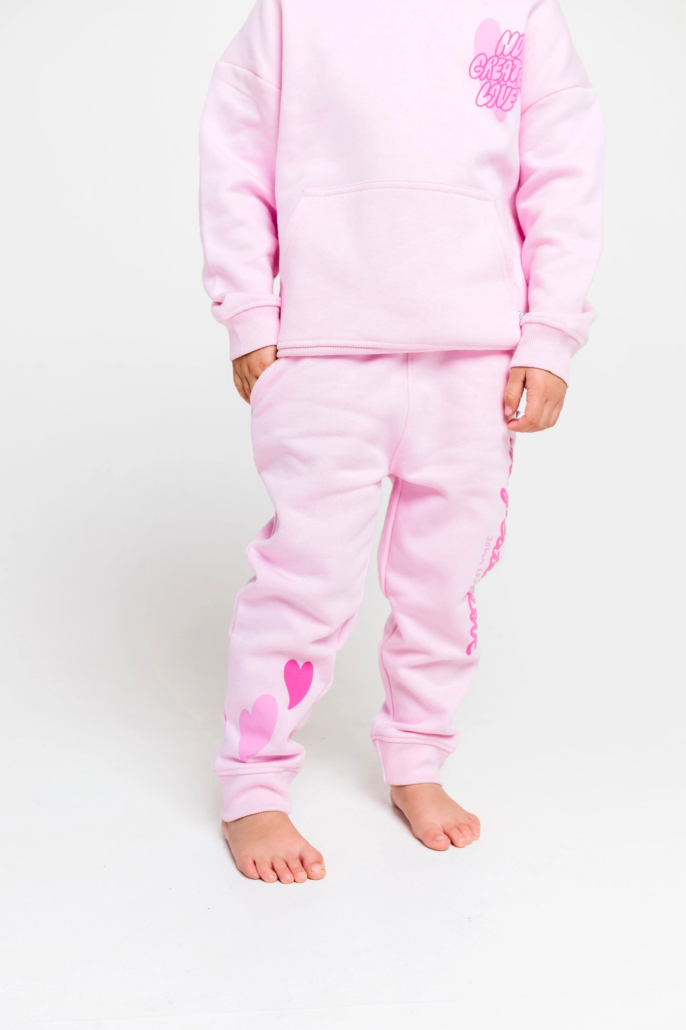 No Greater Love Pink Cotton Fleece Jogger - Image 5