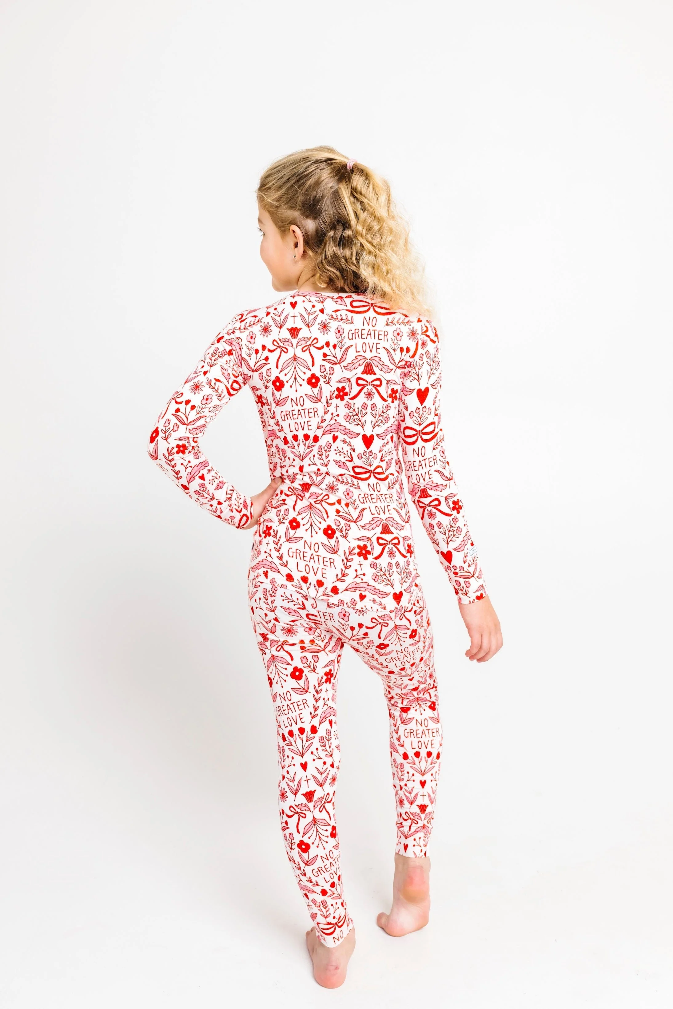 No Greater Love Pink Cotton PJ Long Sleeve Set - Image 3