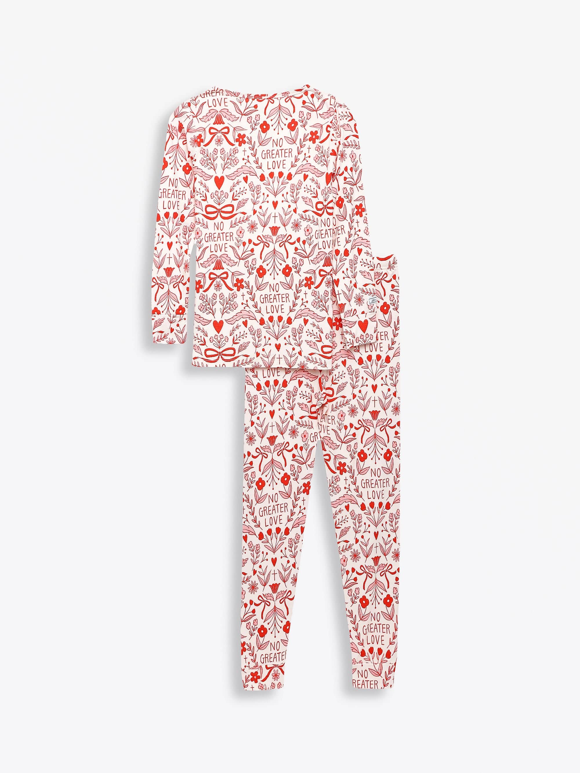No Greater Love Pink Cotton PJ Long Sleeve Set - Image 4