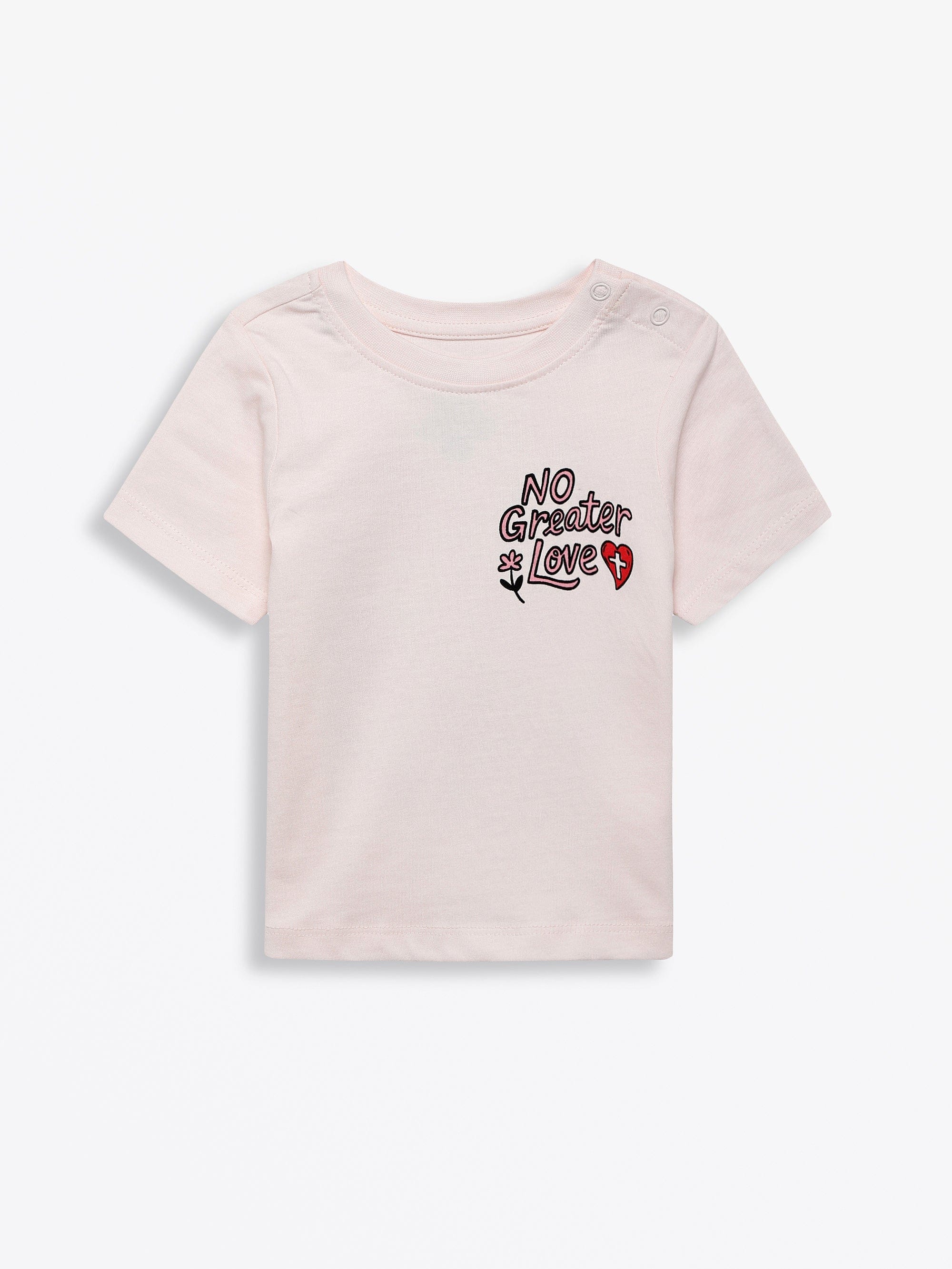 No Greater Love Pink Cotton Short Sleeve T-Shirt - Image 2