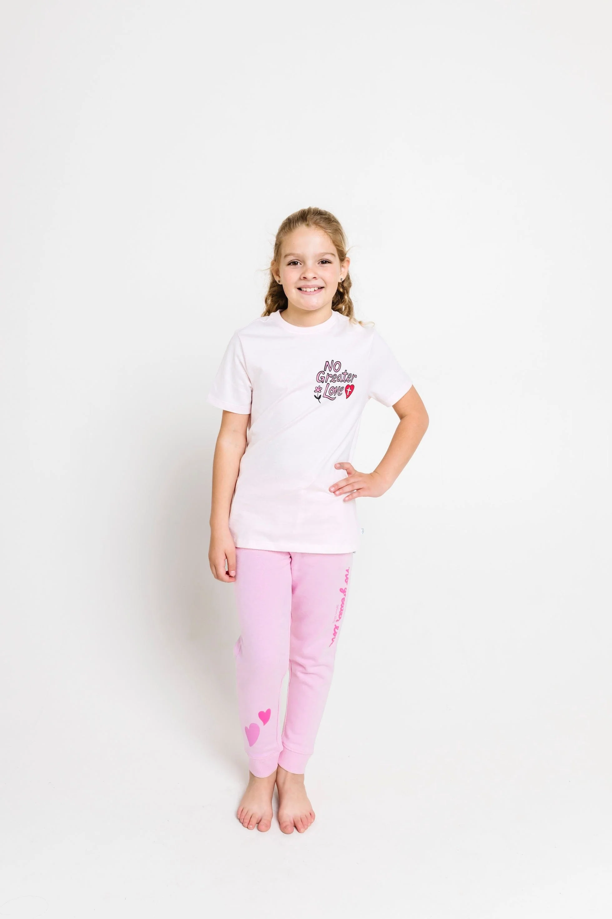 No Greater Love Pink Cotton Short Sleeve T-Shirt - Image 3
