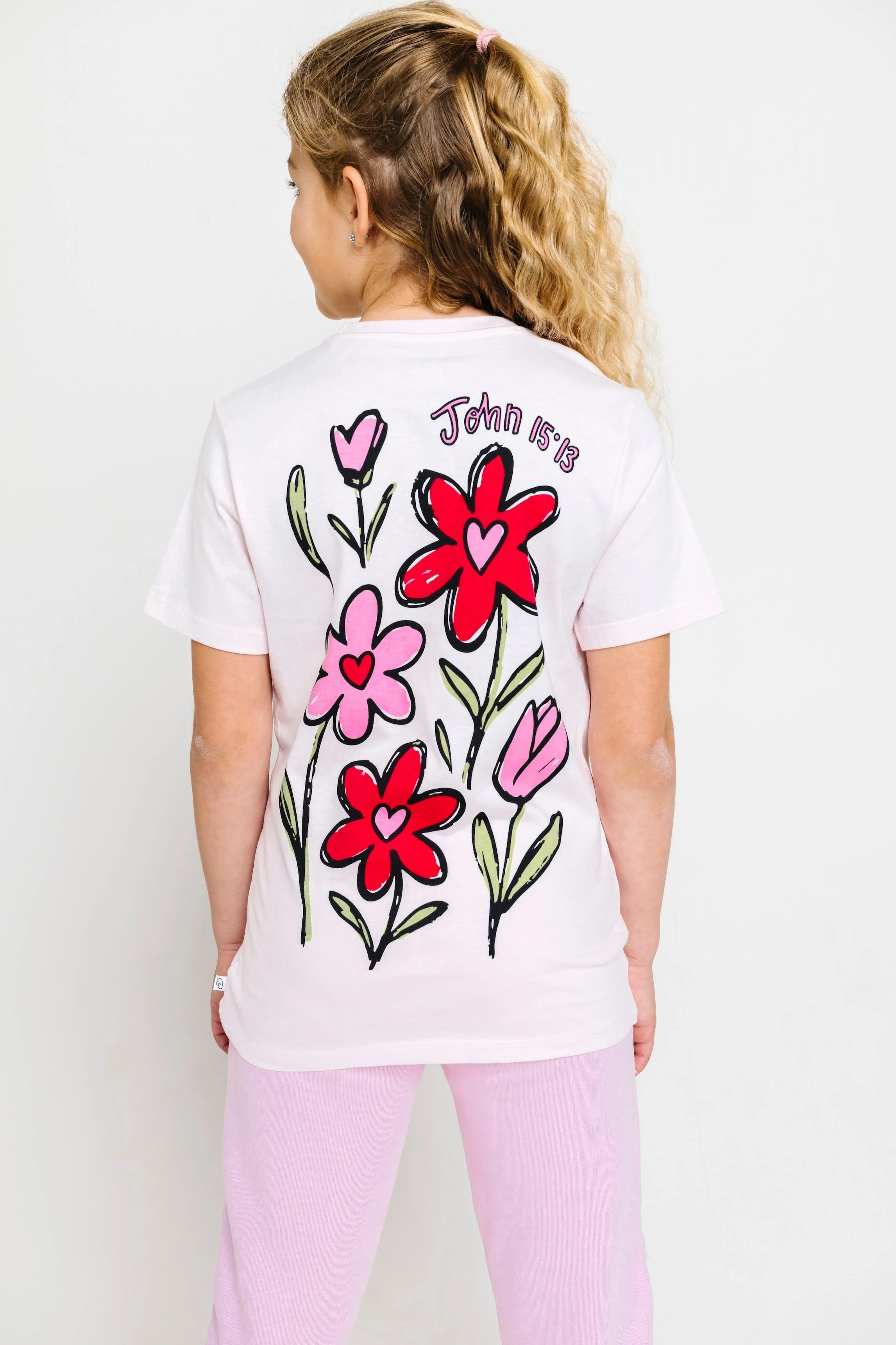 No Greater Love Pink Cotton Short Sleeve T-Shirt - Image 5
