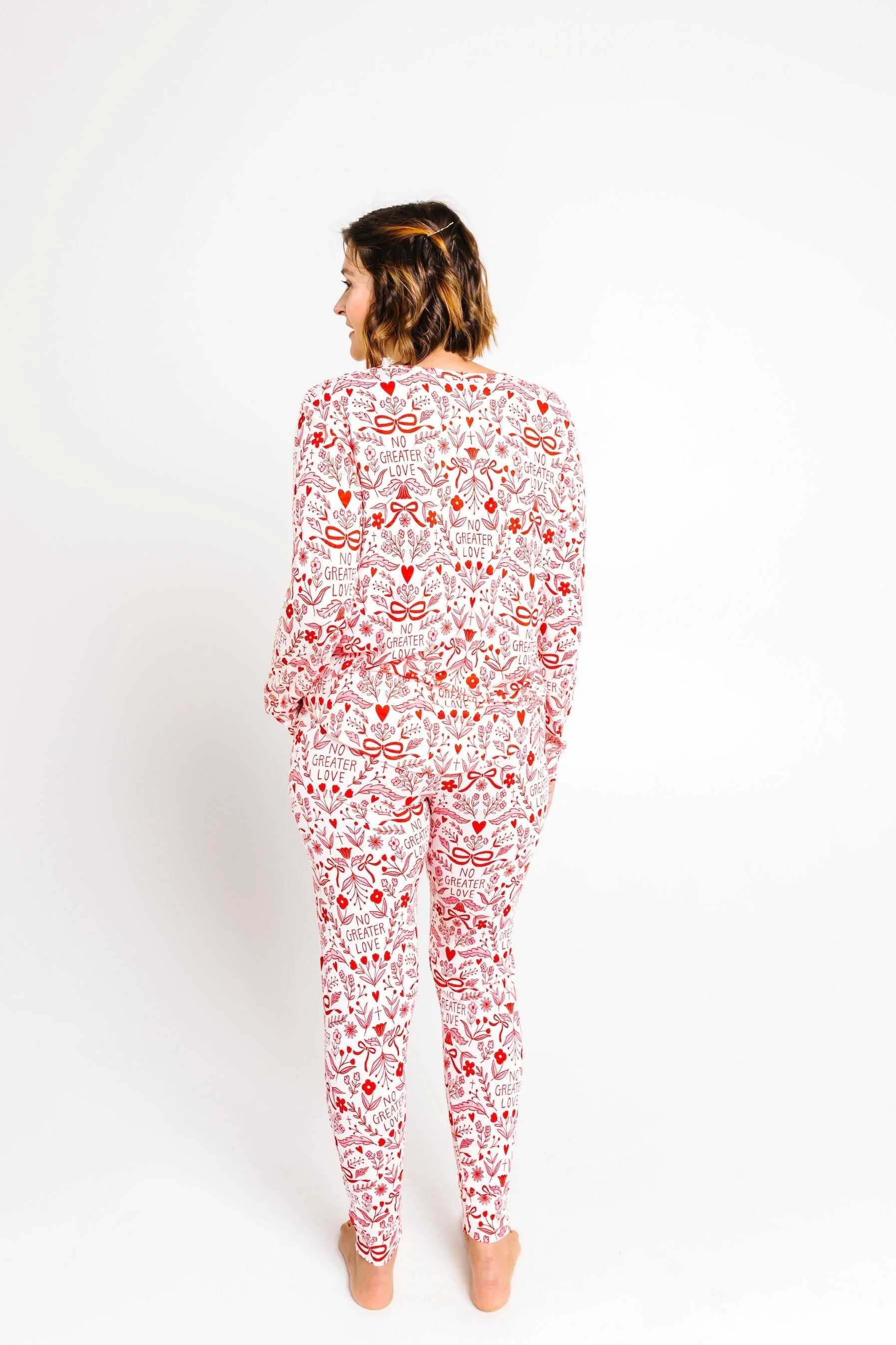 No Greater Love Pink Bamboo Women's PJ Jogger Set - Image 5