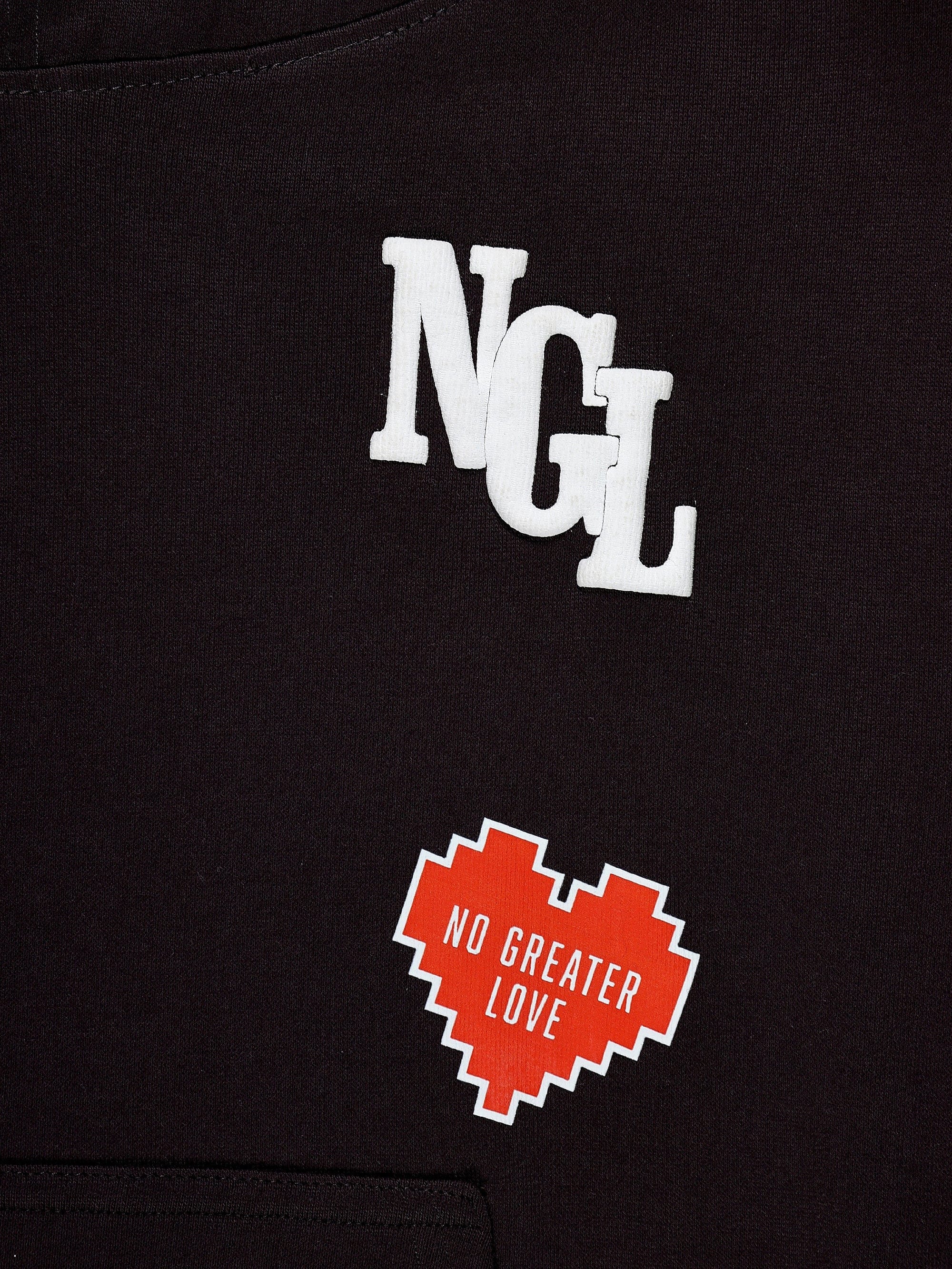 No Greater Love Vintage Washed Black Cotton Fleece Hoodie - Image 6