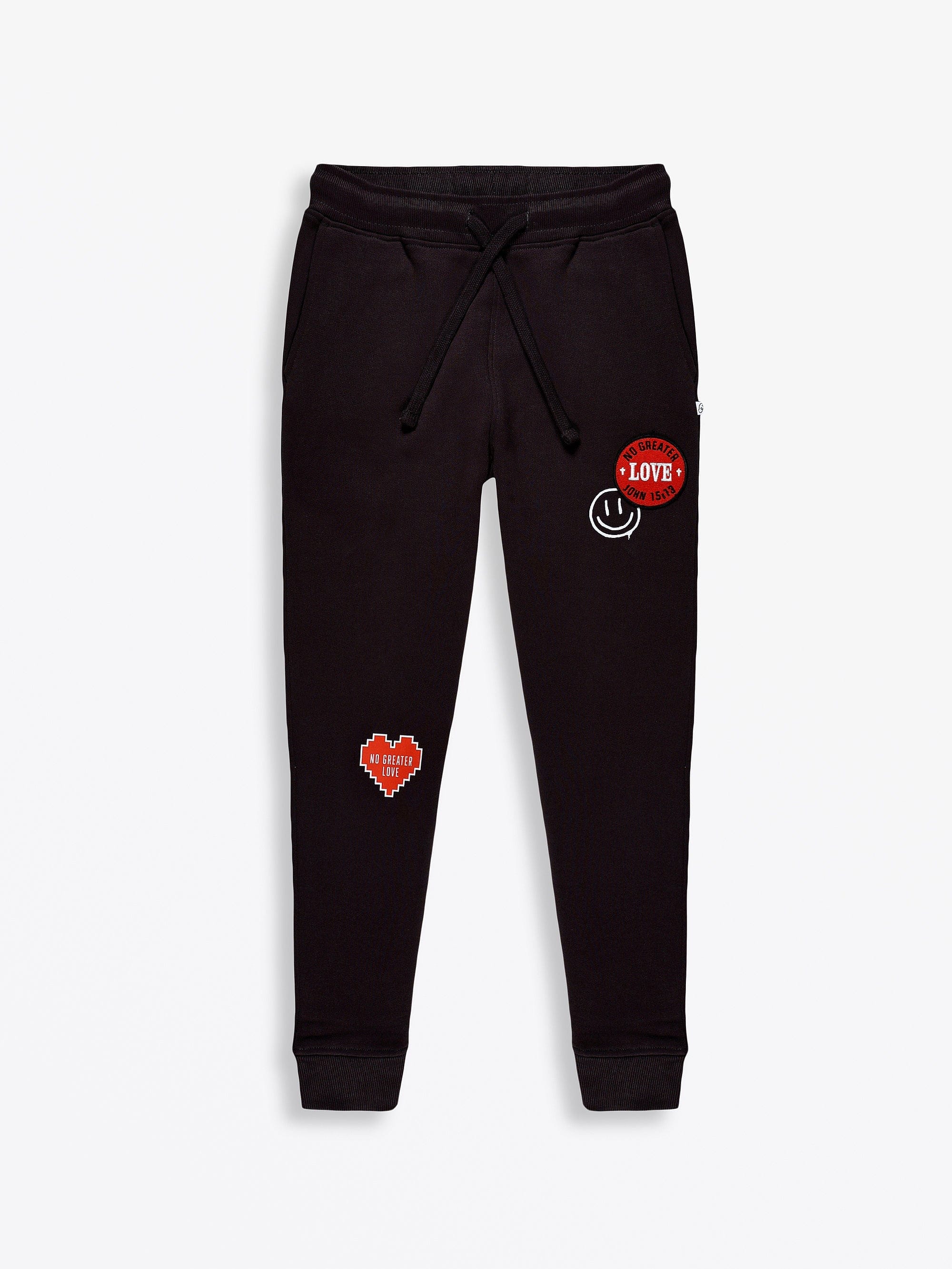 No Greater Love Vintage Washed Black Cotton Fleece Jogger - Image 2