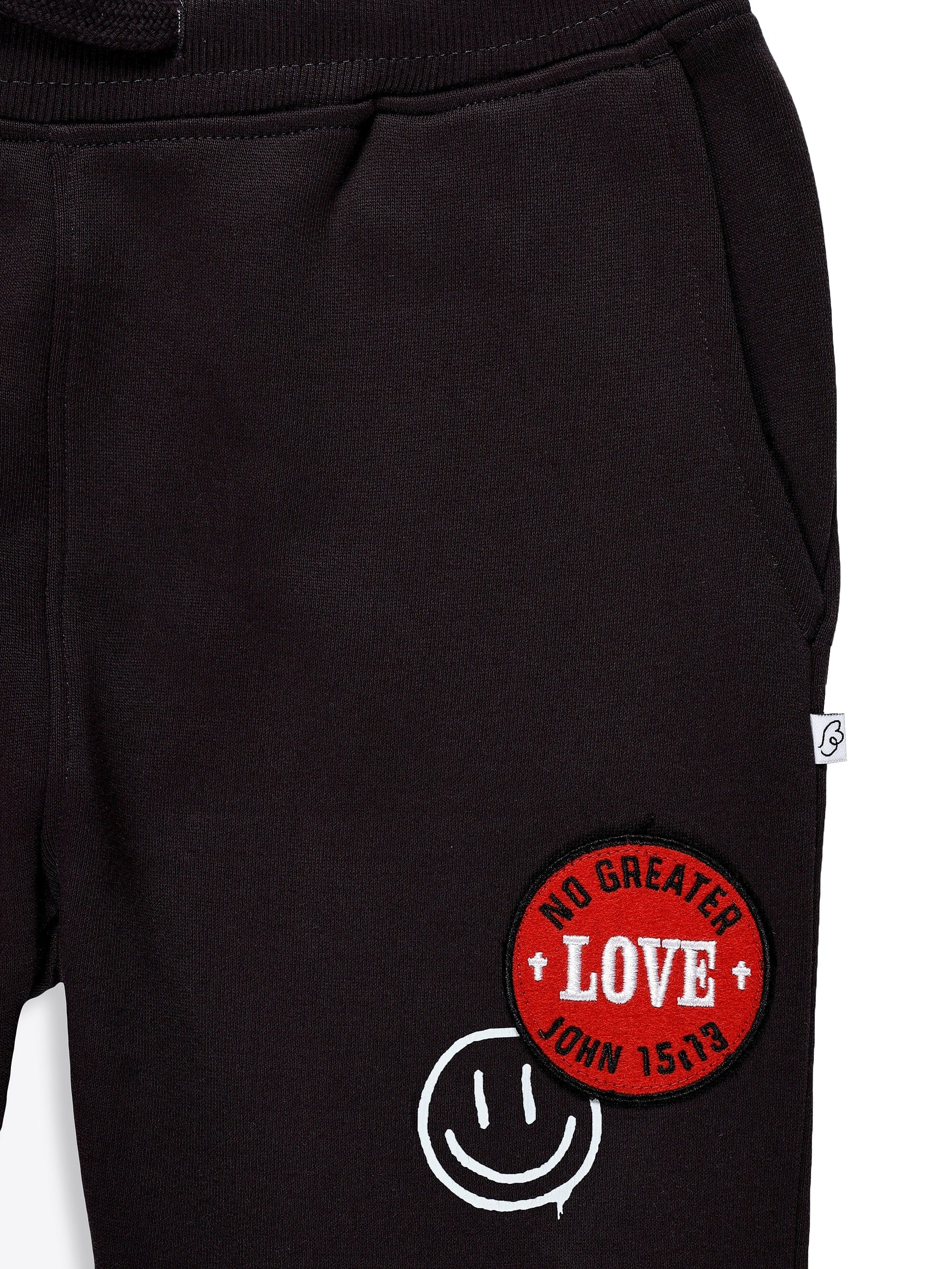 No Greater Love Vintage Washed Black Cotton Fleece Jogger - Image 6