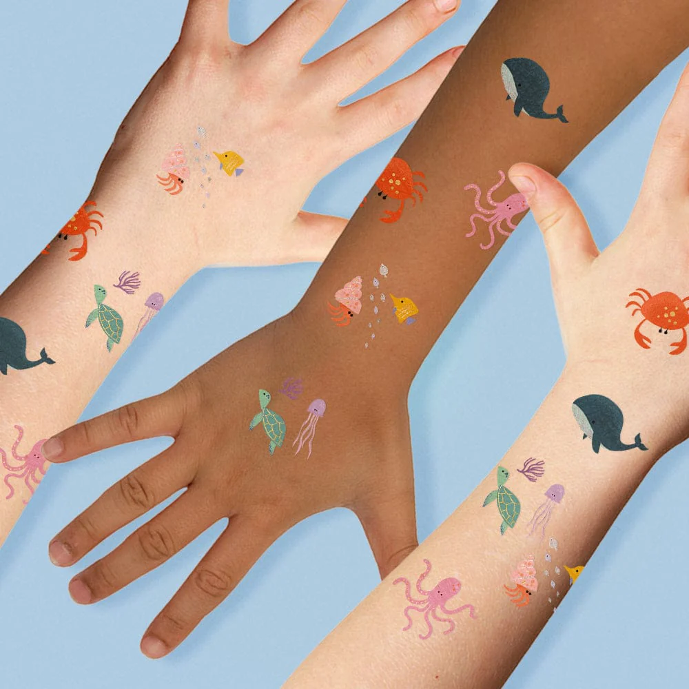 Ocean Creatures Variety Temporary Tattoos Set - Image 2