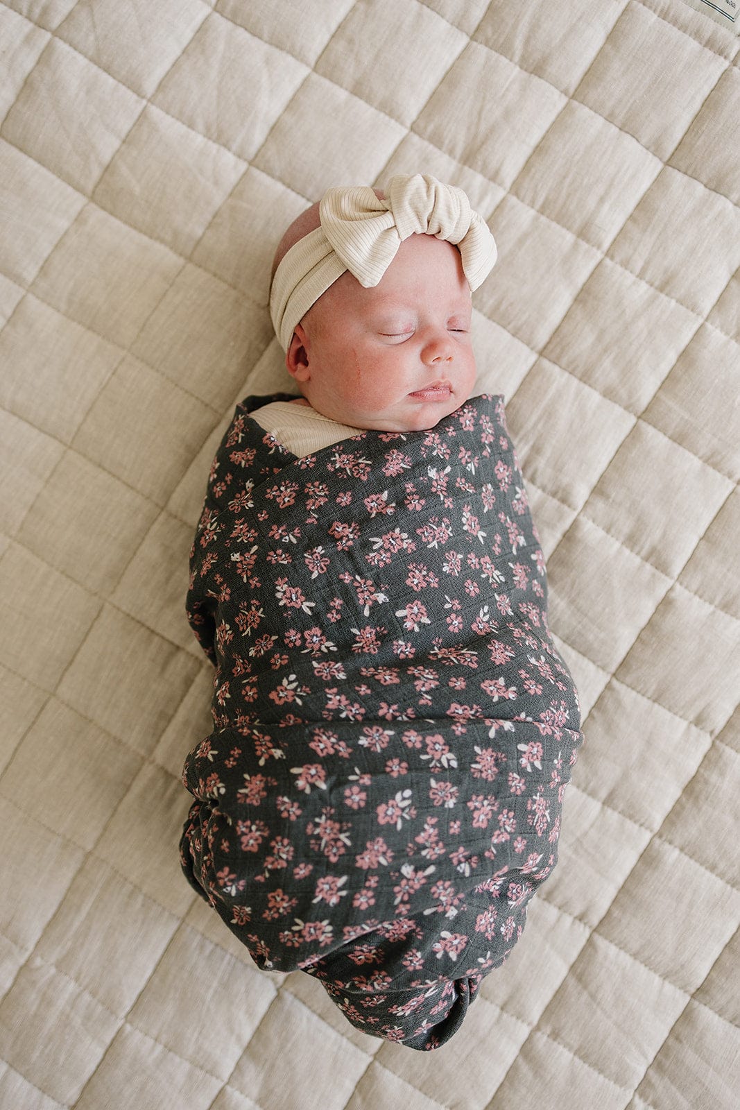 Olive Bloom Muslin Swaddle Blanket - Image 2